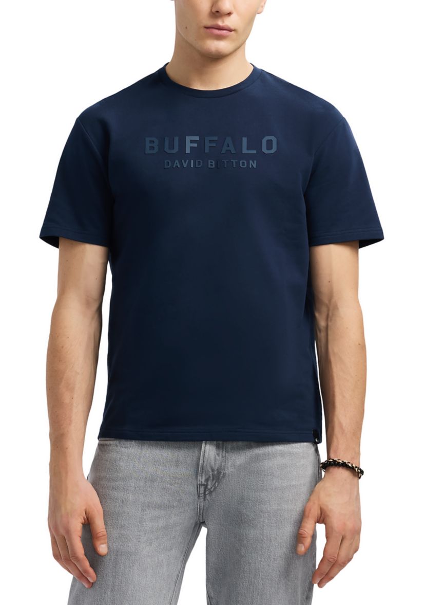 Mens Tomba Graphic T-Shirt with Raised Logo Print, Whale