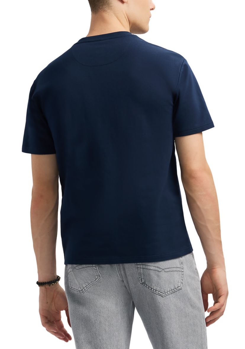 Mens Tomba Graphic T-Shirt with Raised Logo Print, Whale