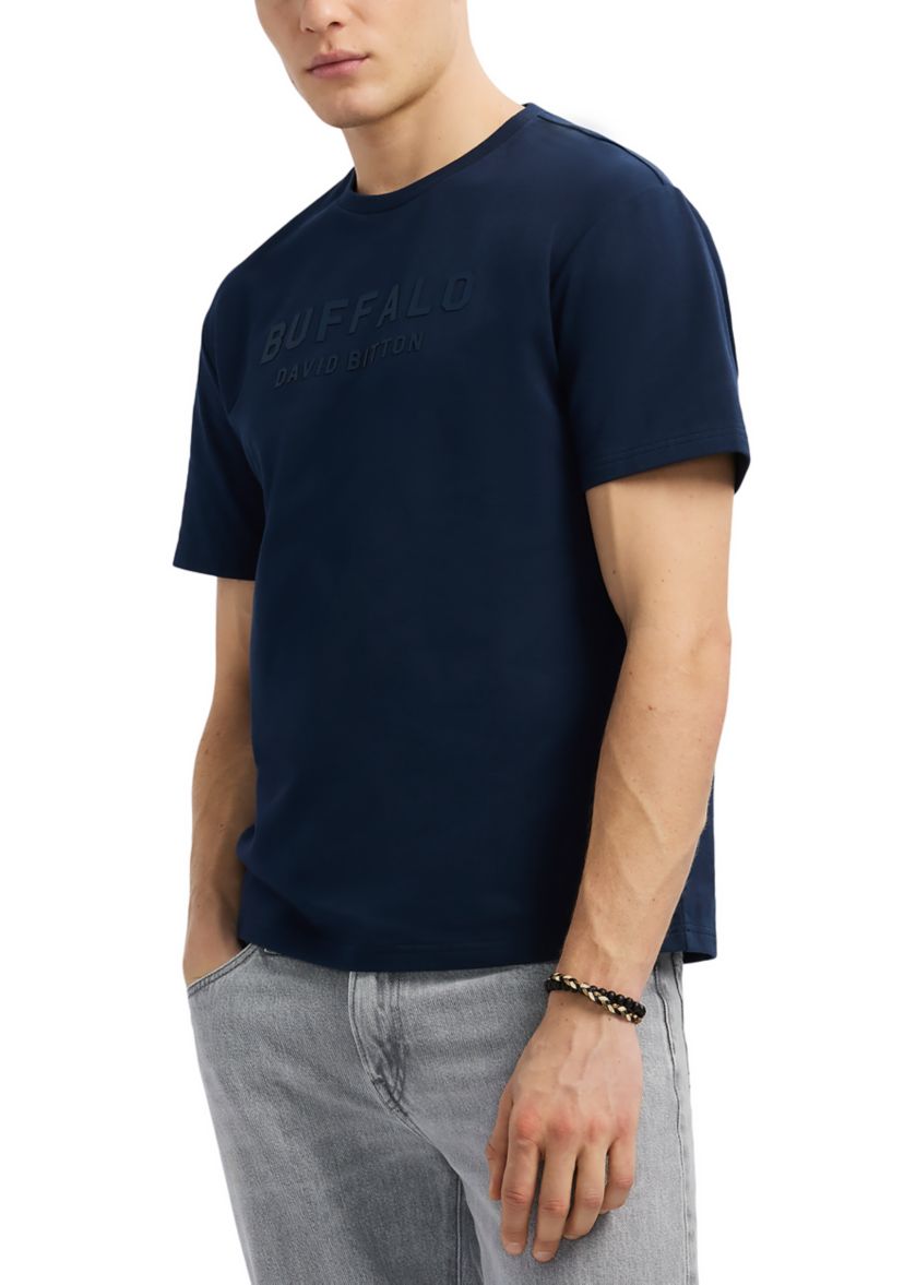 Mens Tomba Graphic T-Shirt with Raised Logo Print, Whale