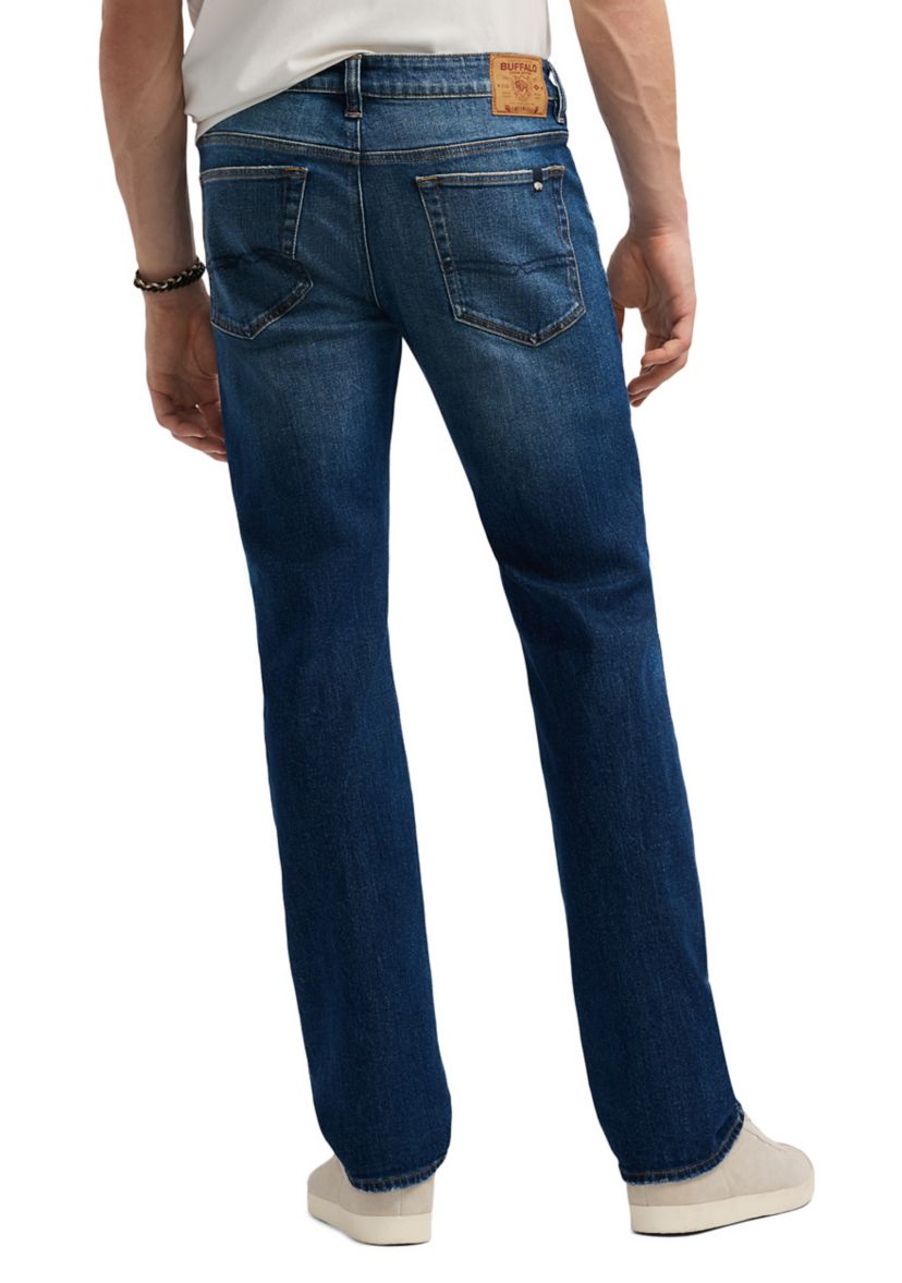 Relaxed Straight Driven Mens Jeans, Indigo Sanded