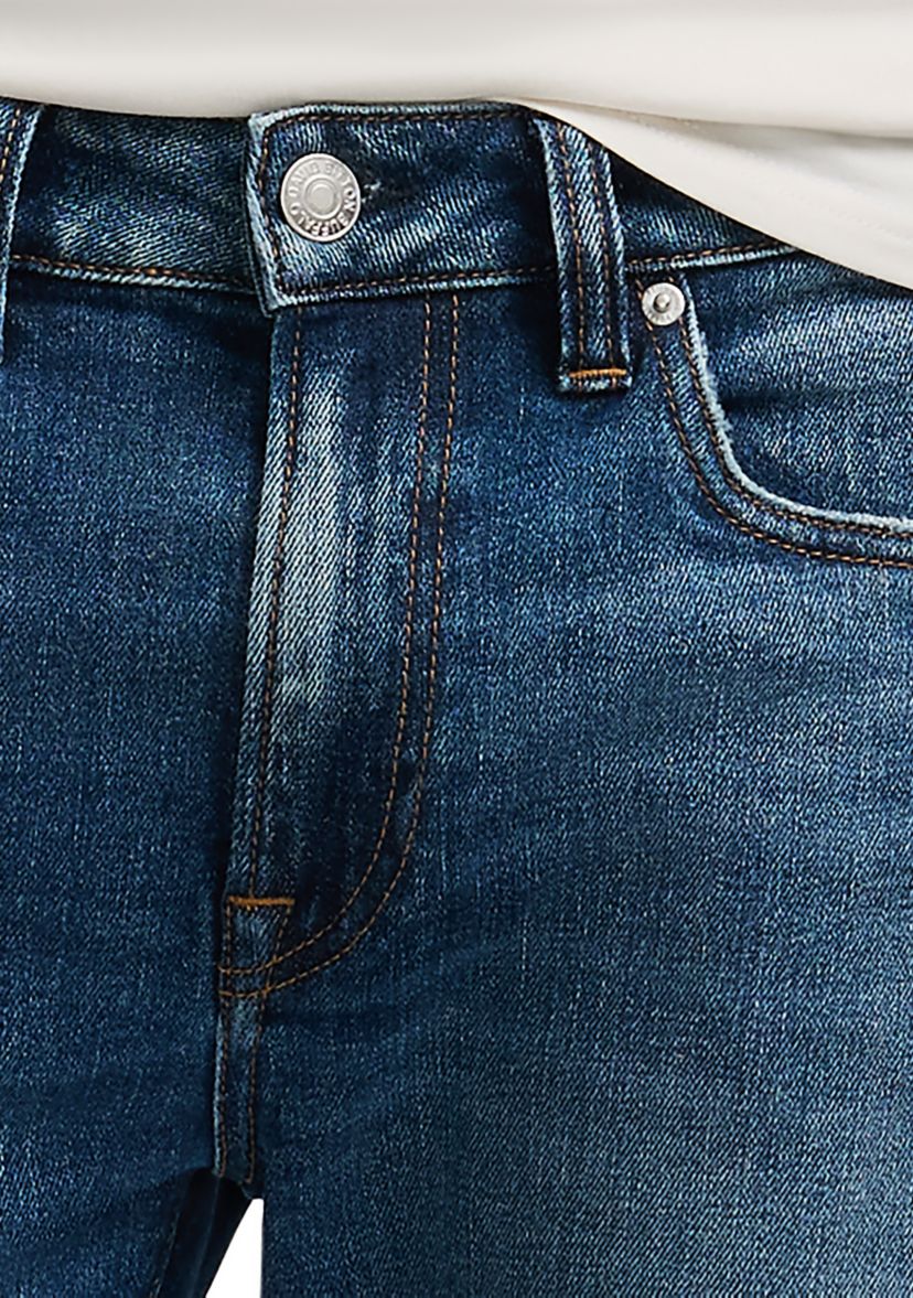 Relaxed Straight Driven Mens Jeans, Indigo Sanded