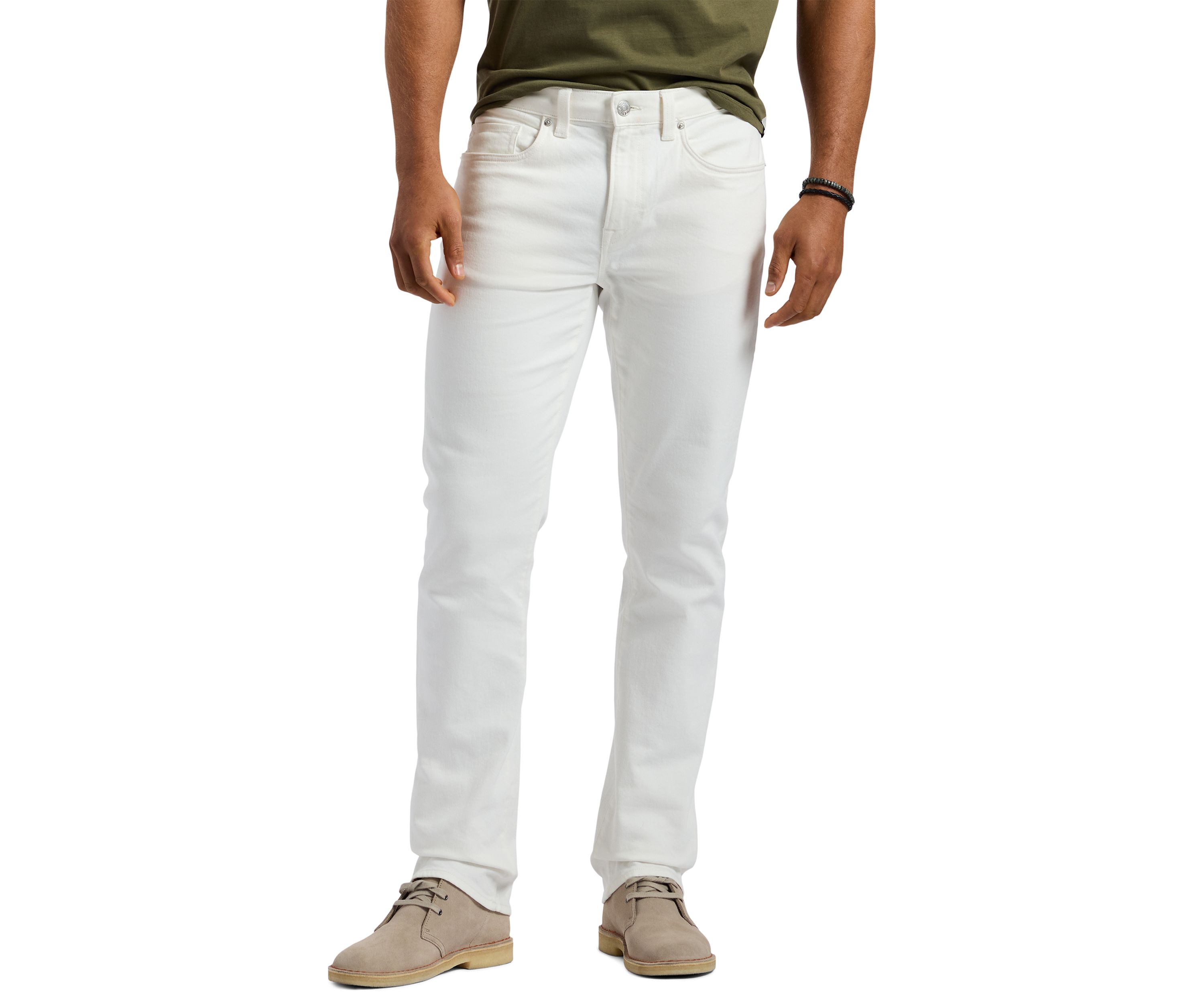 Mens Straight Six Jeans, White