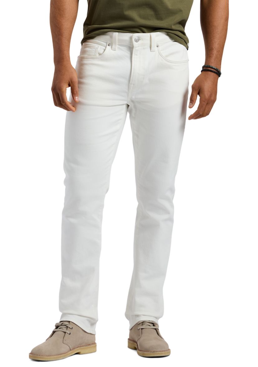 Mens Straight Six Jeans, White