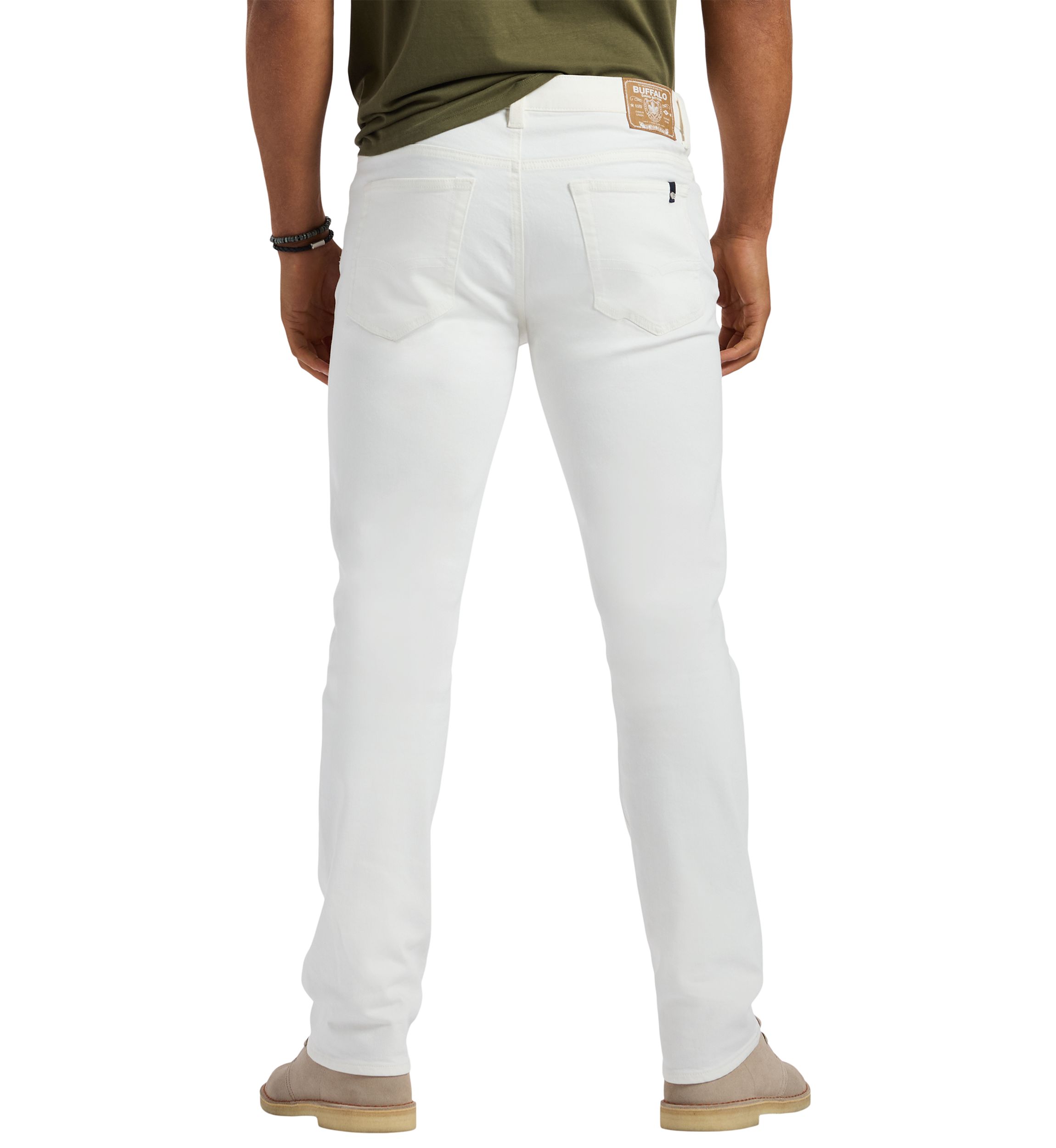 Mens Straight Six Jeans, White