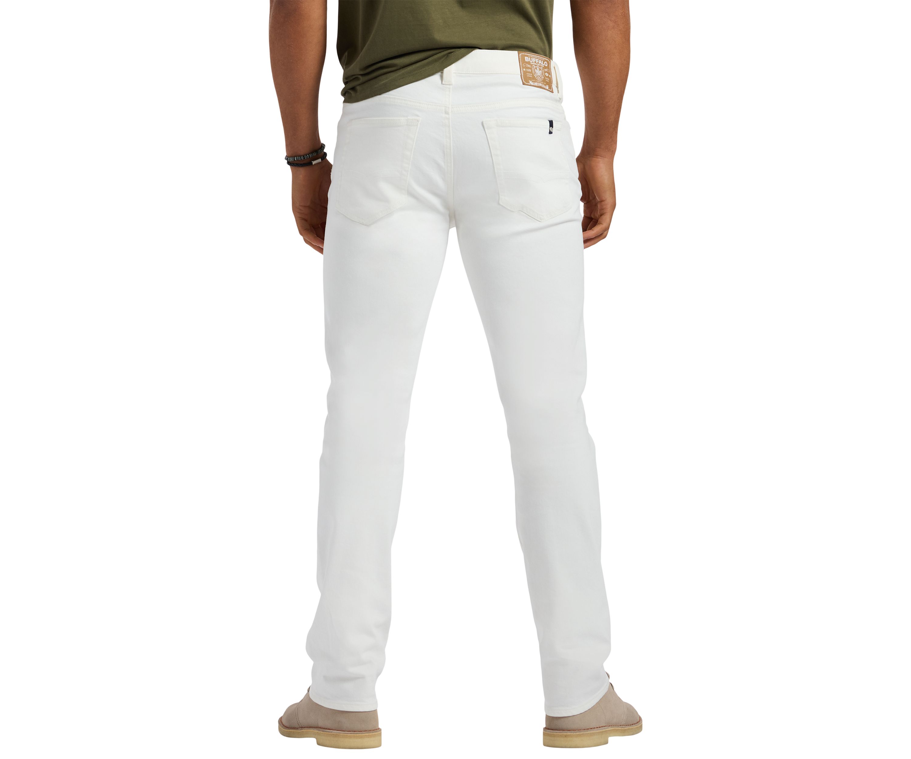 Mens Straight Six Jeans, White