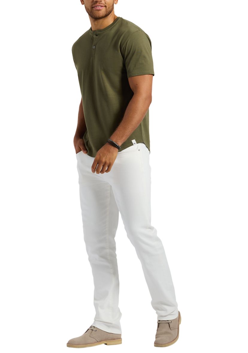 Mens Straight Six Jeans, White