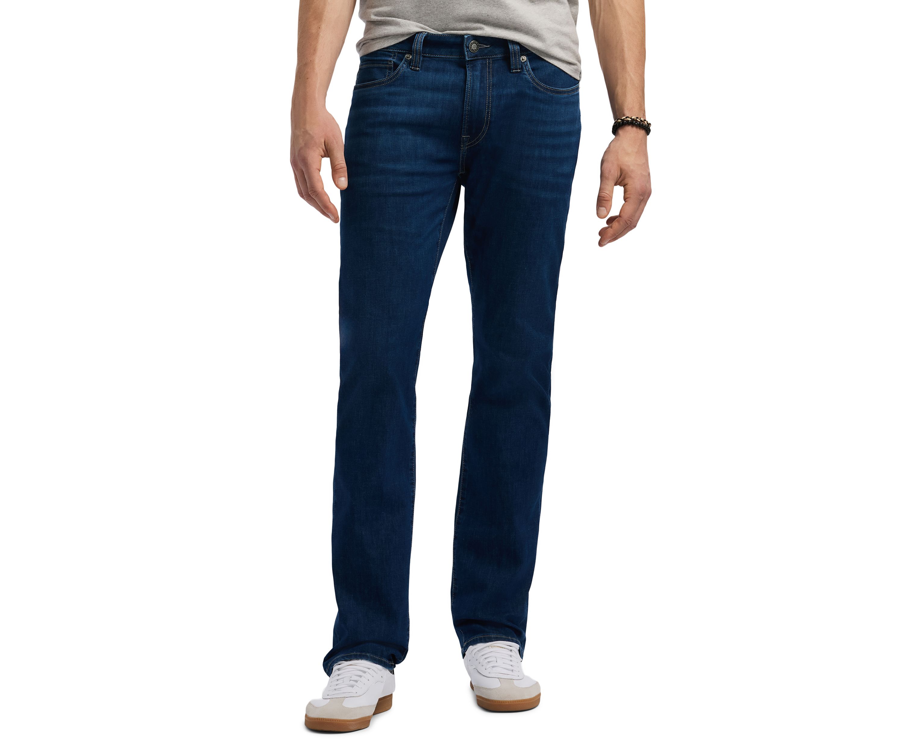 Mens Straight Six Jeans, Authentic Worked Indigo