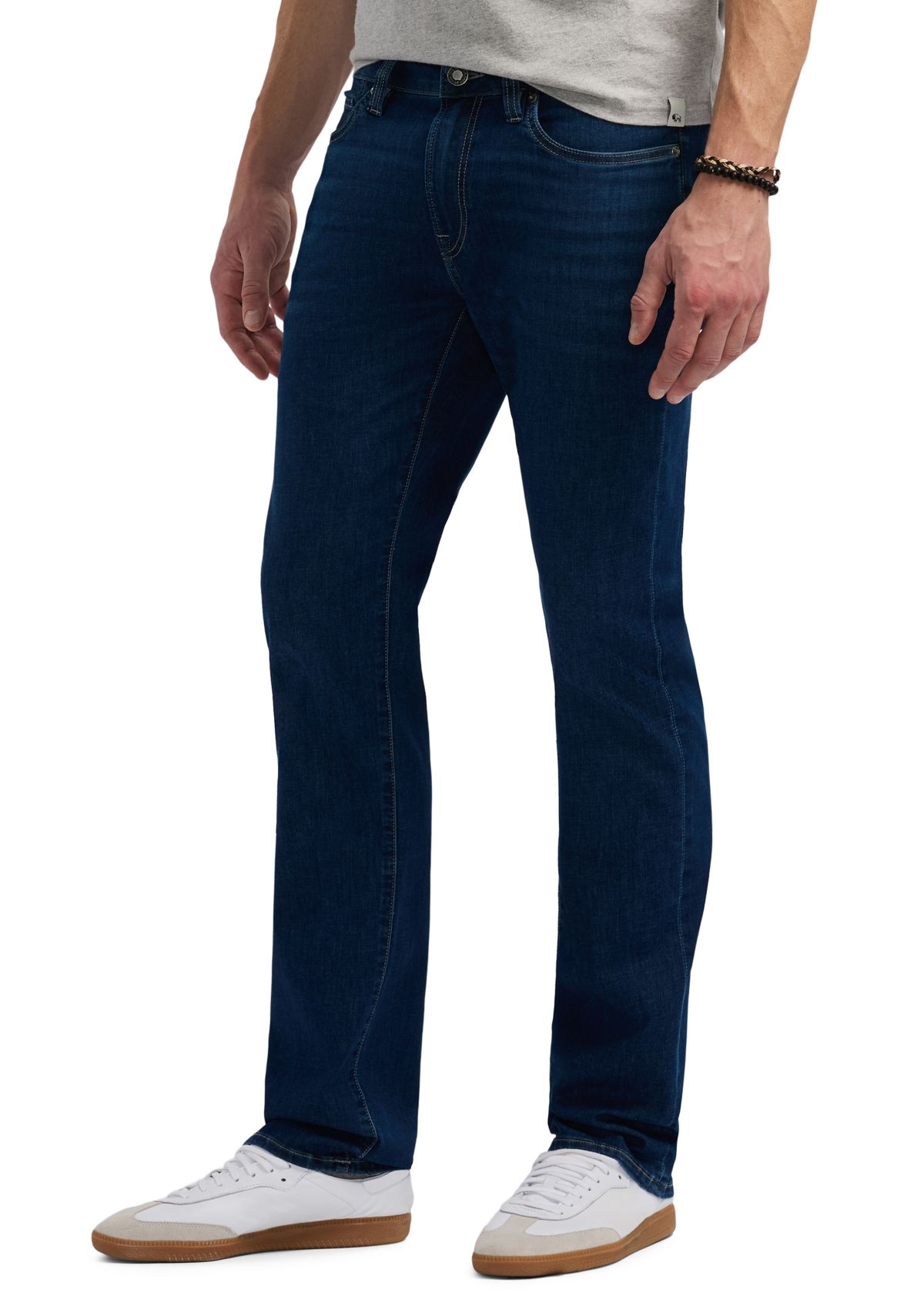 Mens Straight Six Jeans, Authentic Worked Indigo