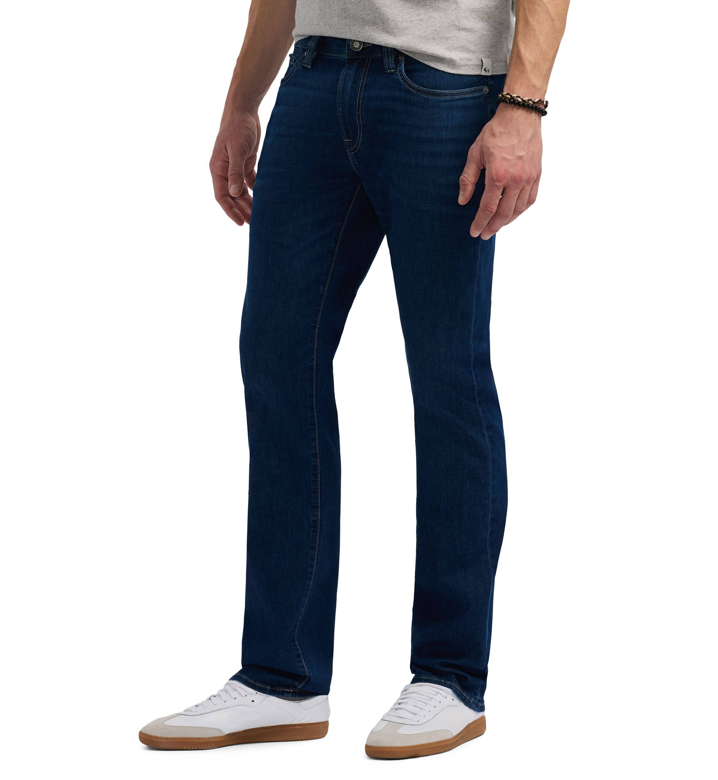 Mens Straight Six Jeans, Authentic Worked Indigo