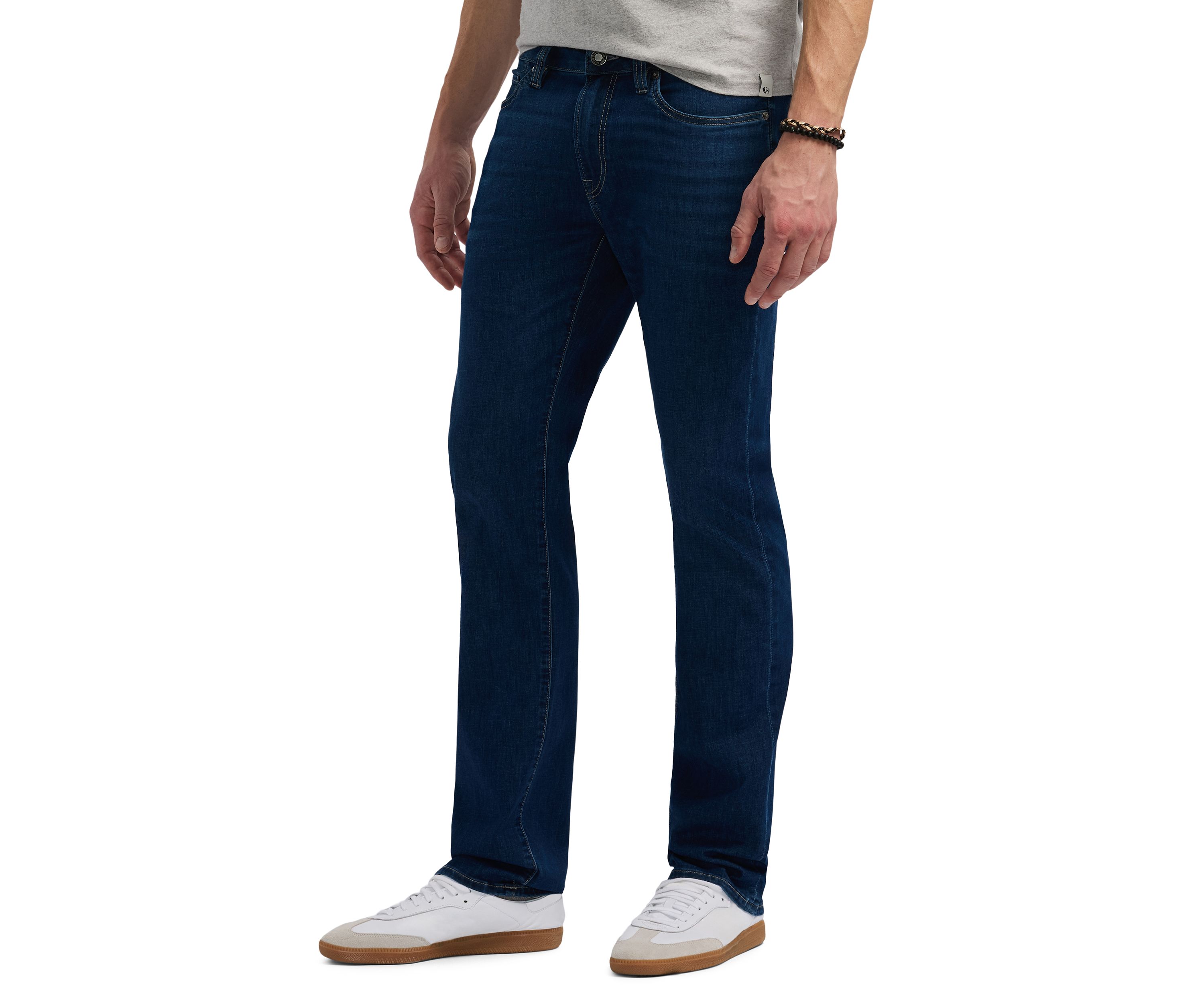 Mens Straight Six Jeans, Authentic Worked Indigo