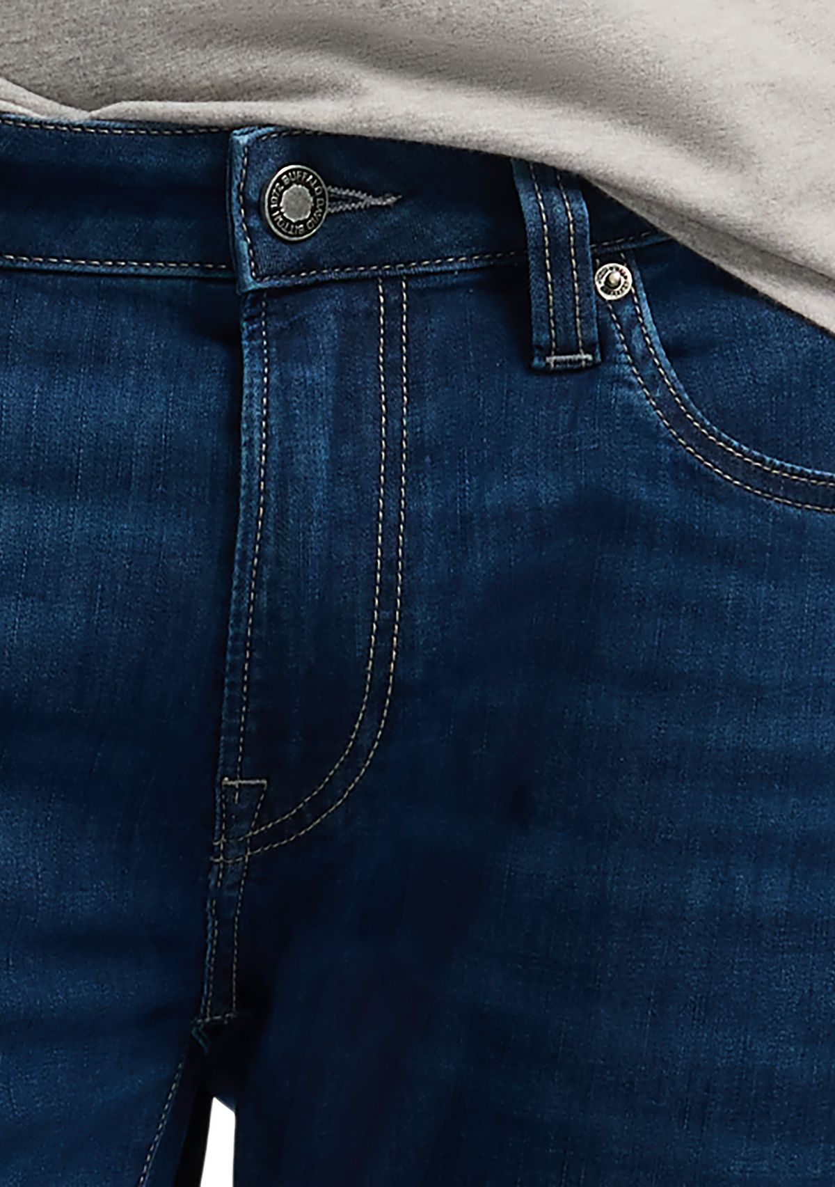 Mens Straight Six Jeans, Authentic Worked Indigo