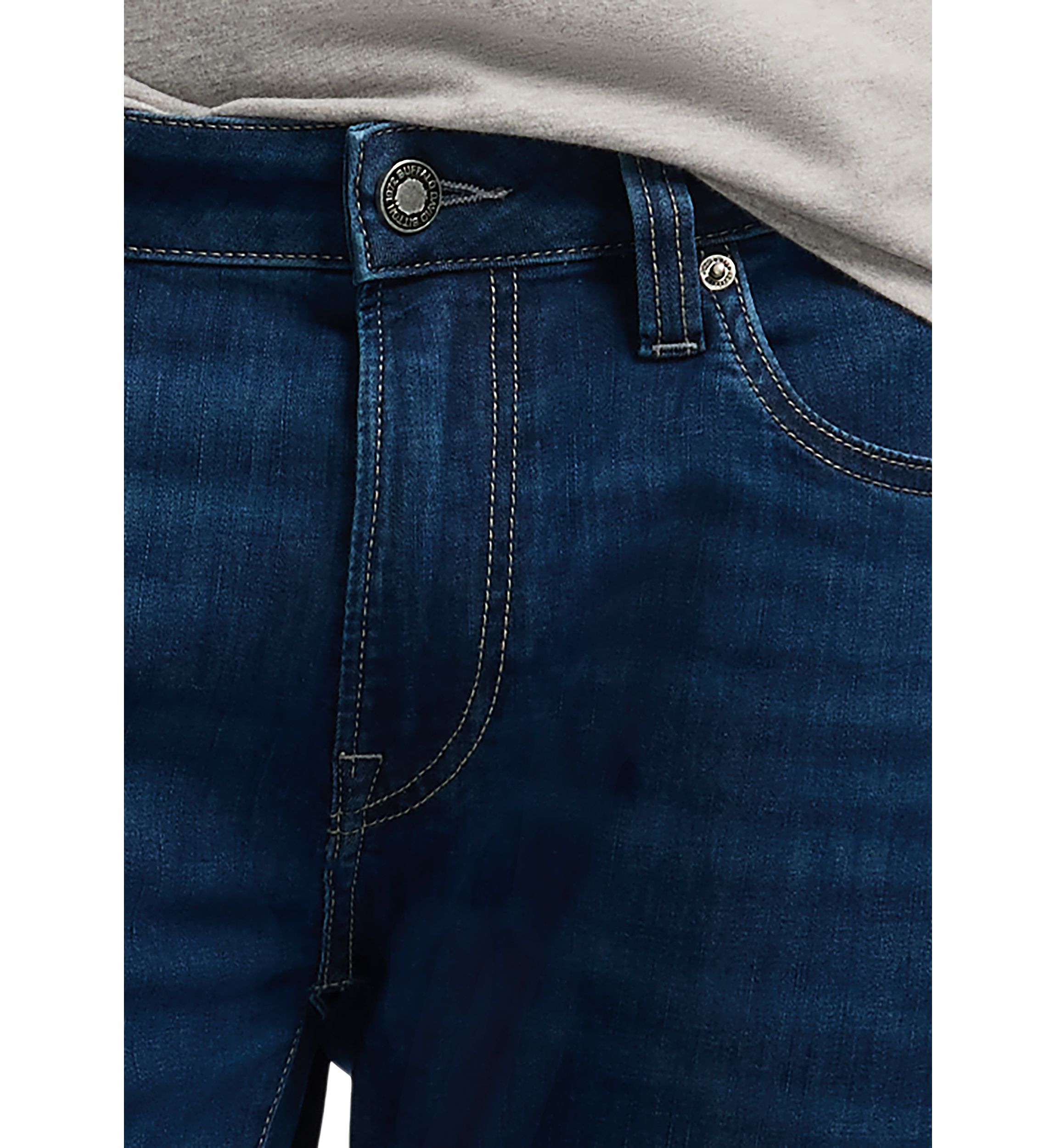 Mens Straight Six Jeans, Authentic Worked Indigo