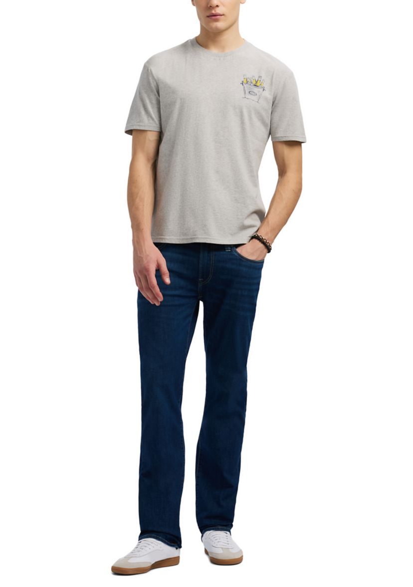 Mens Straight Six Jeans, Authentic Worked Indigo