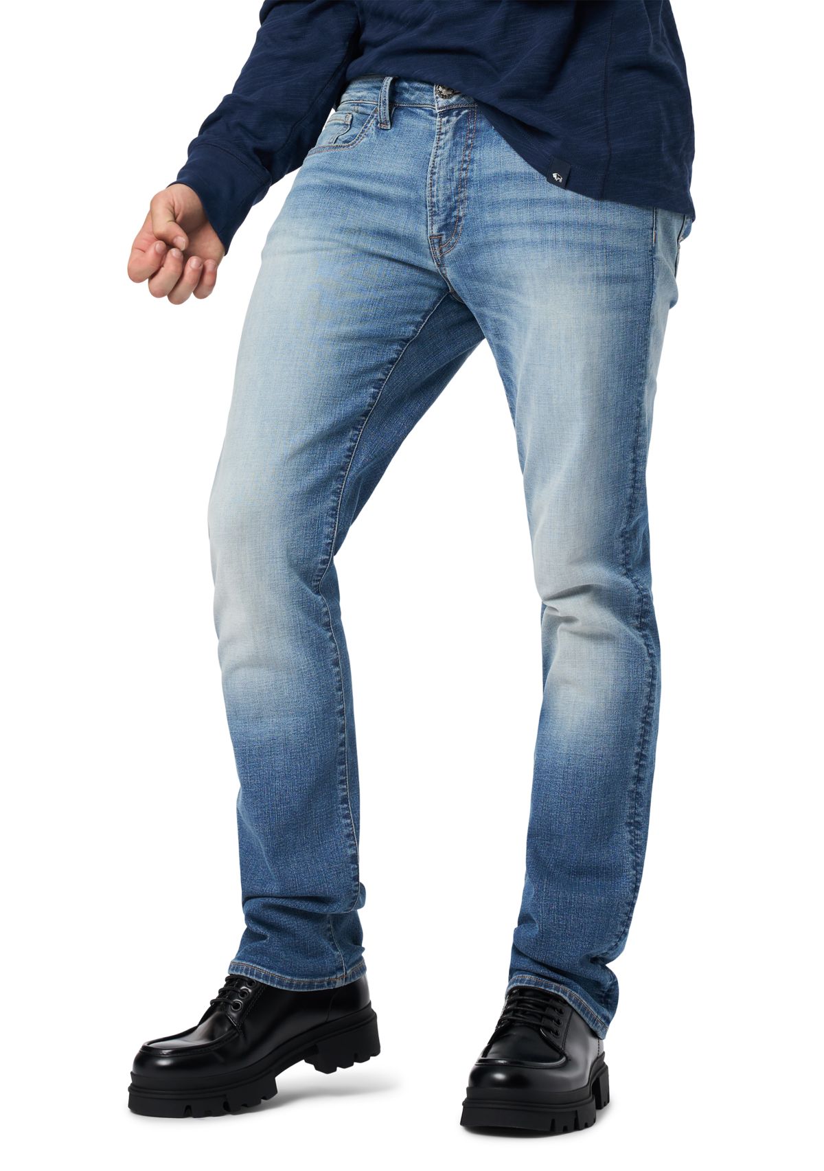Mens Straight Six Jeans, Sanded Blue