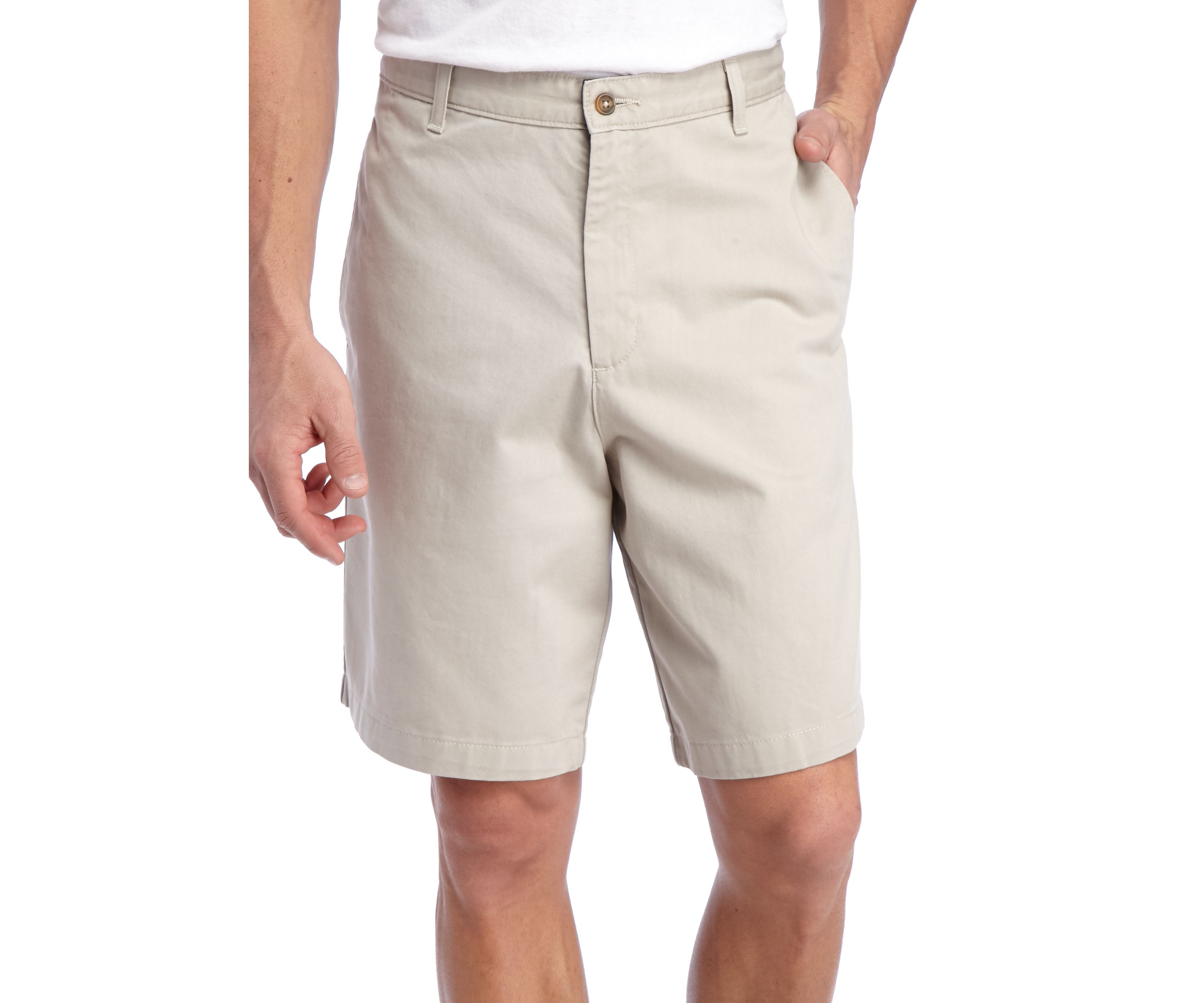 9-in Flat Front Twill Shorts