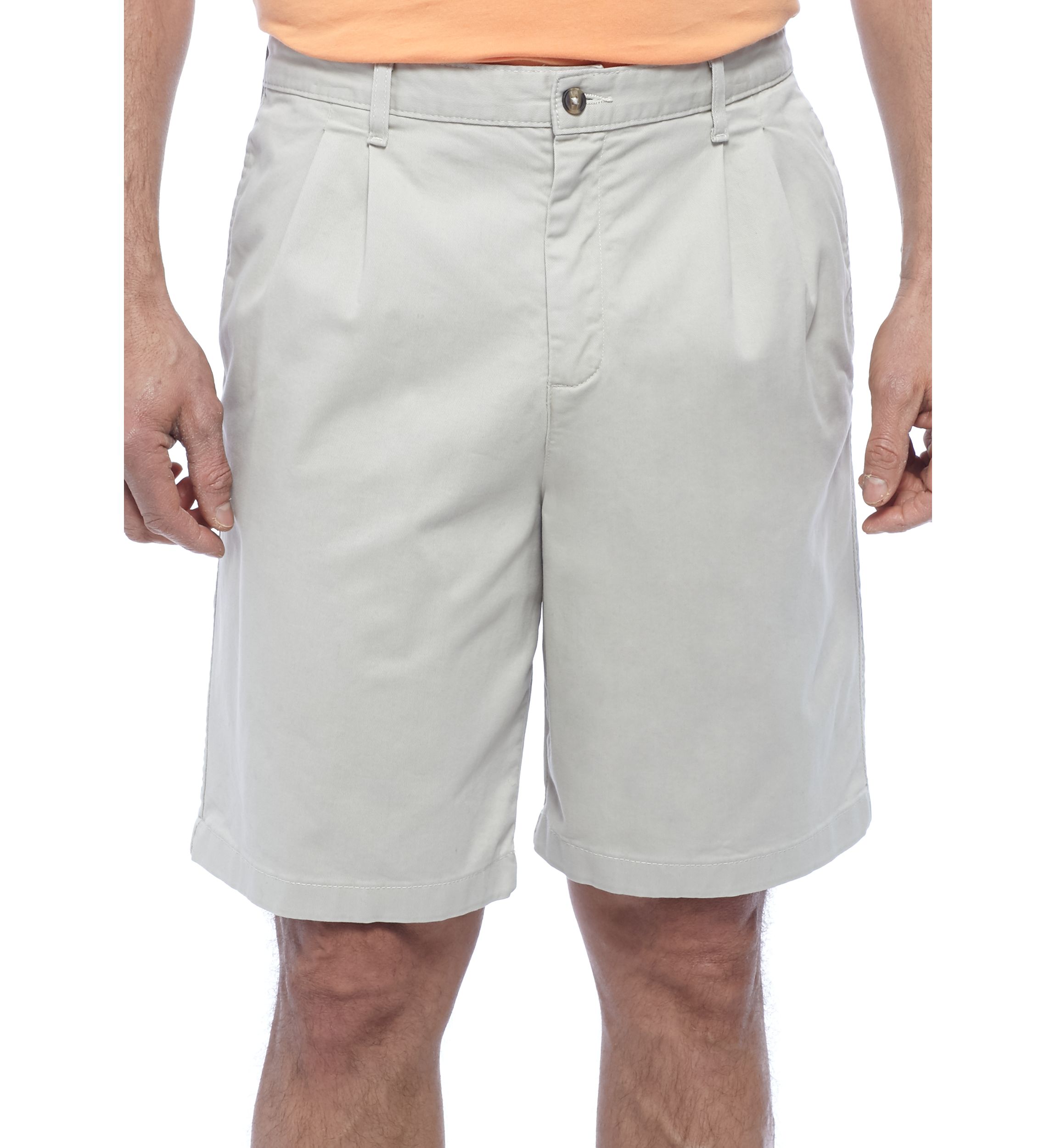 9 in Comfort Flex Stretch Pleated Twill Shorts