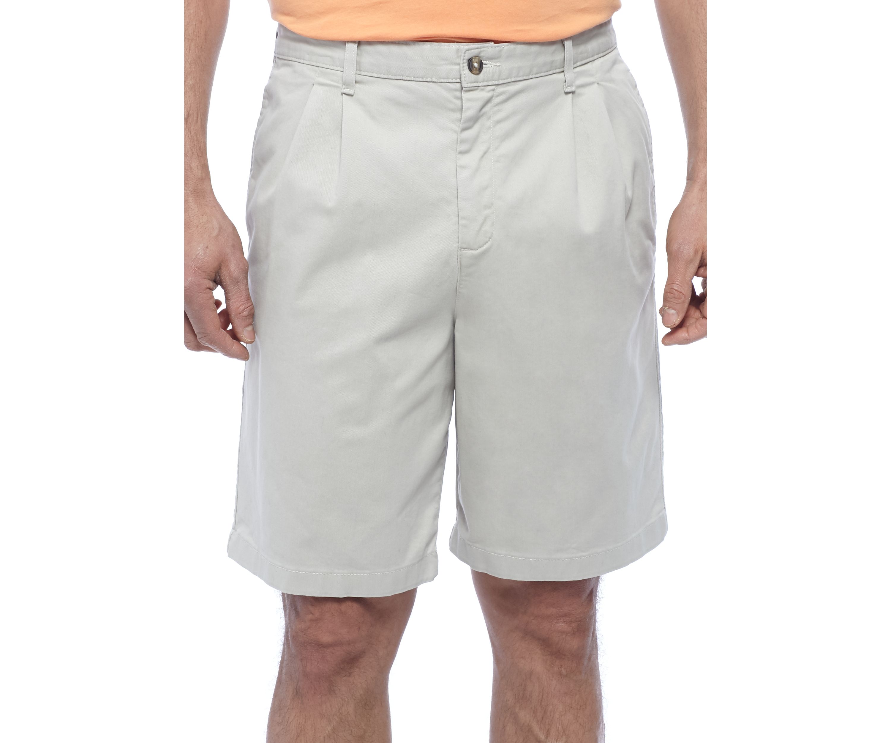 9 in Comfort Flex Stretch Pleated Twill Shorts