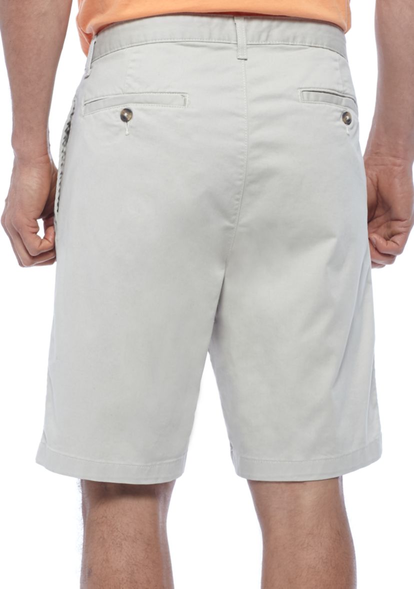 9 in Comfort Flex Stretch Pleated Twill Shorts