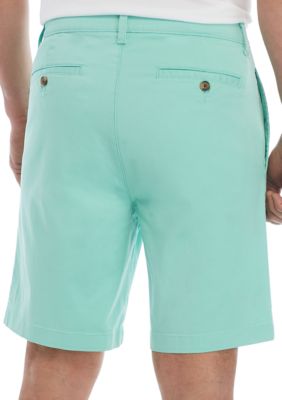 9-in Flat Front Twill Shorts