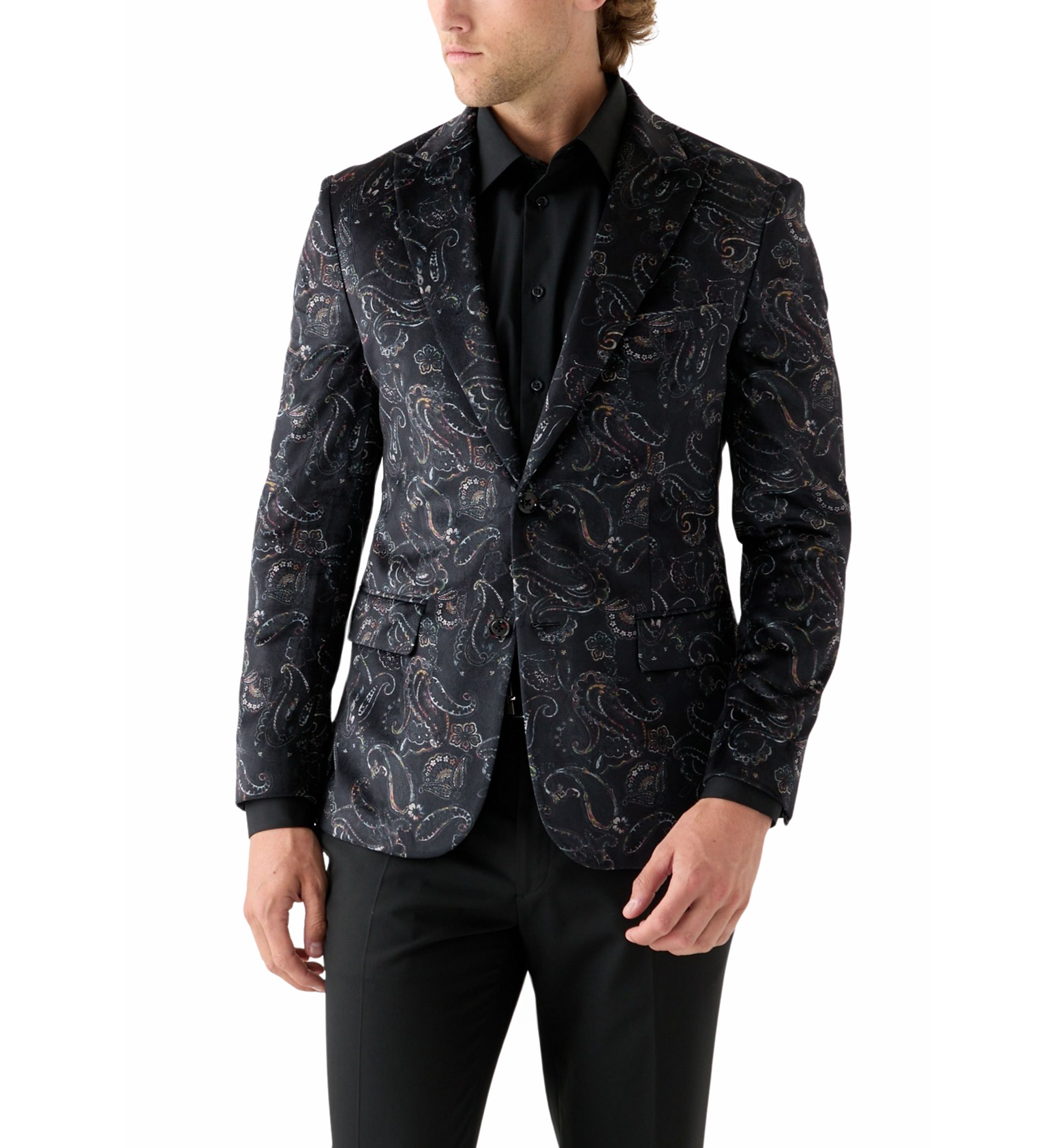 Mens Printed Paisley Velvet Sportcoat