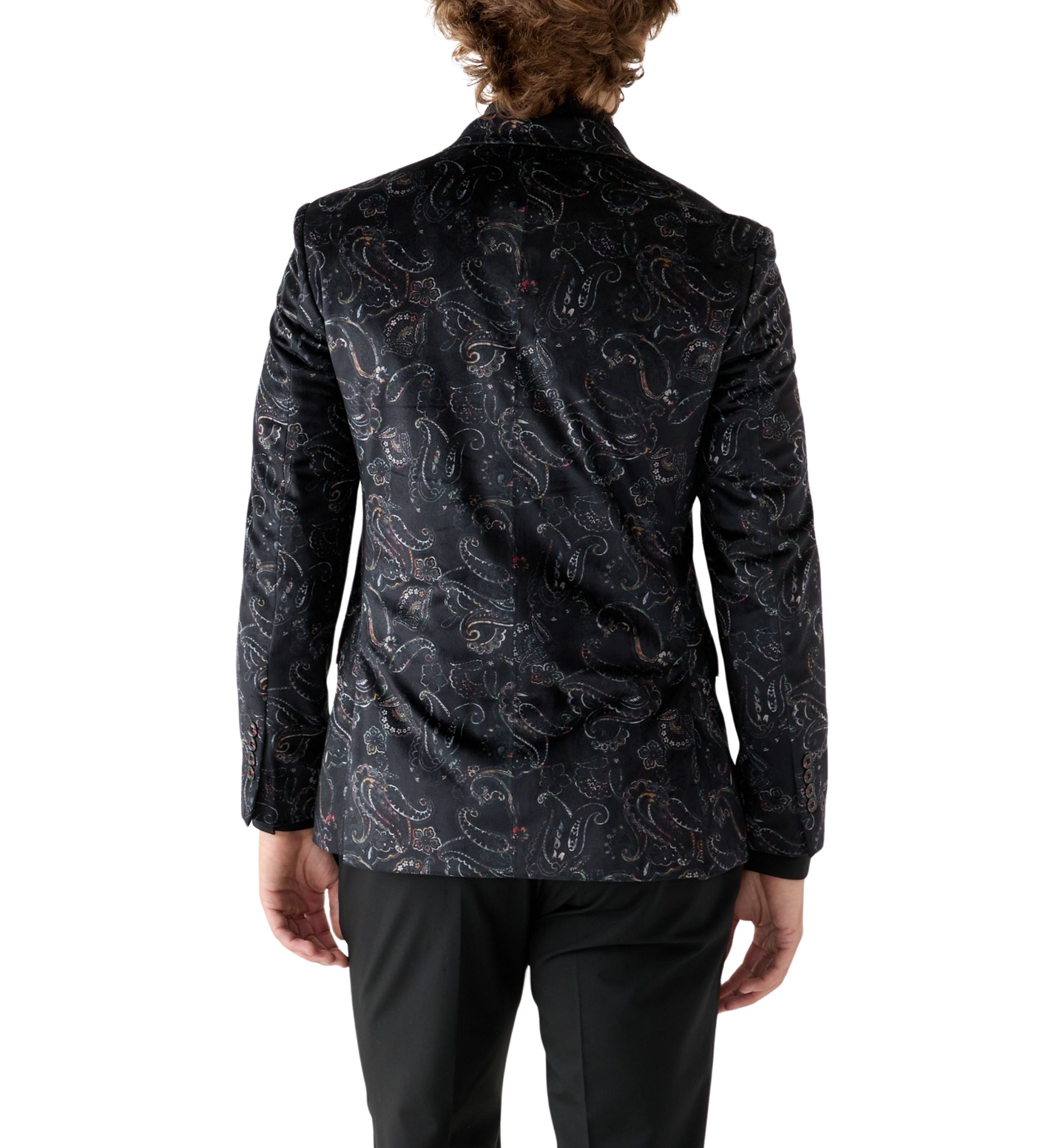 Mens Printed Paisley Velvet Sportcoat