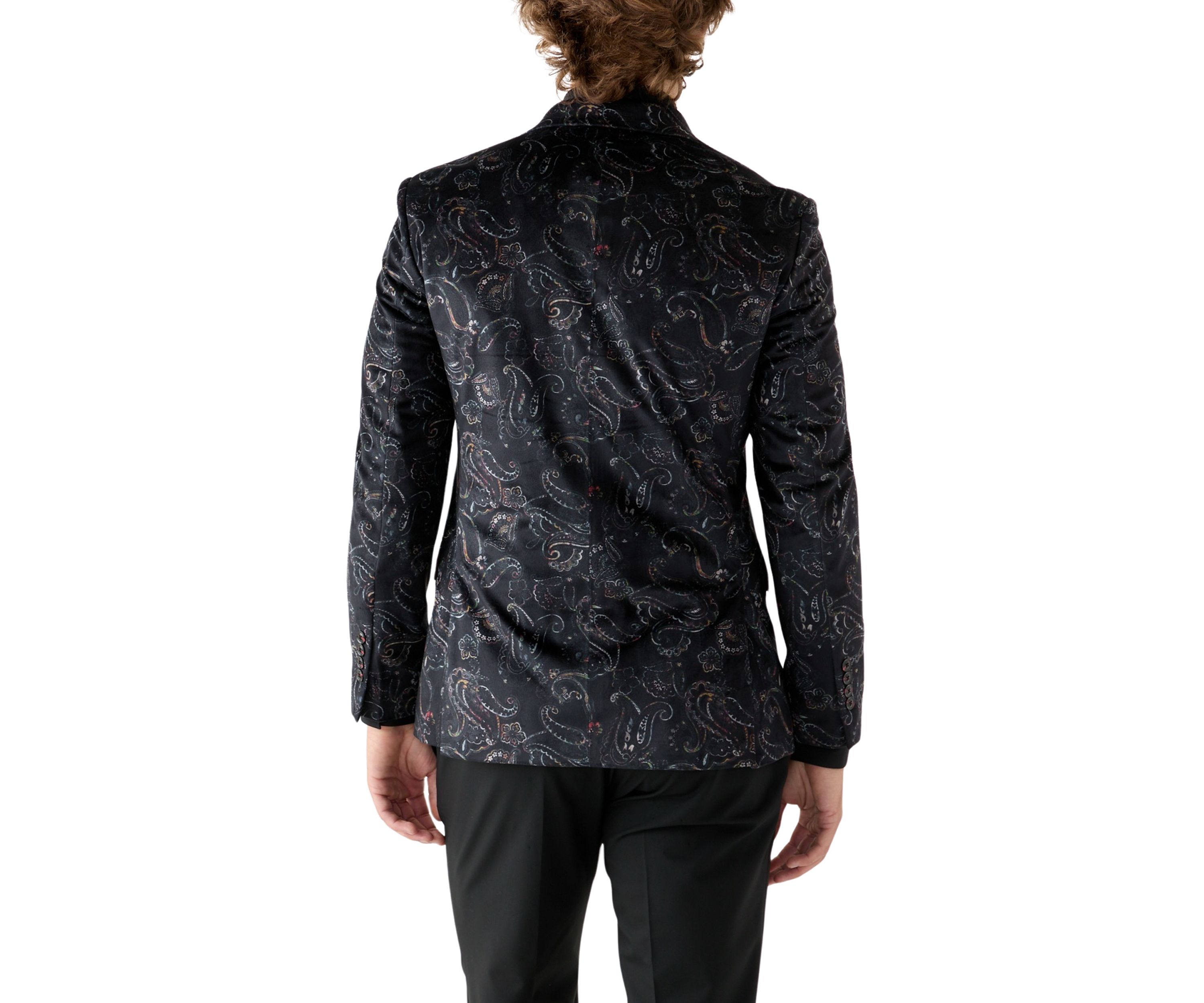 Mens Printed Paisley Velvet Sportcoat