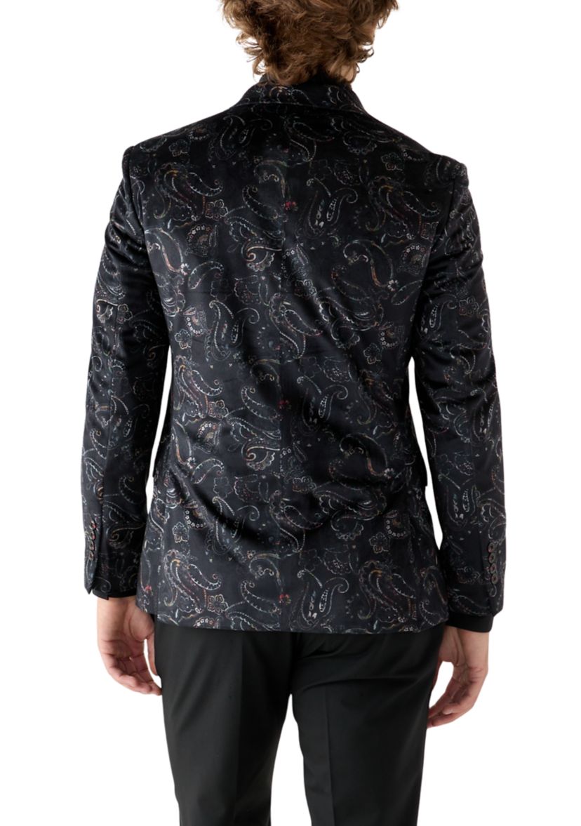 Mens Printed Paisley Velvet Sportcoat
