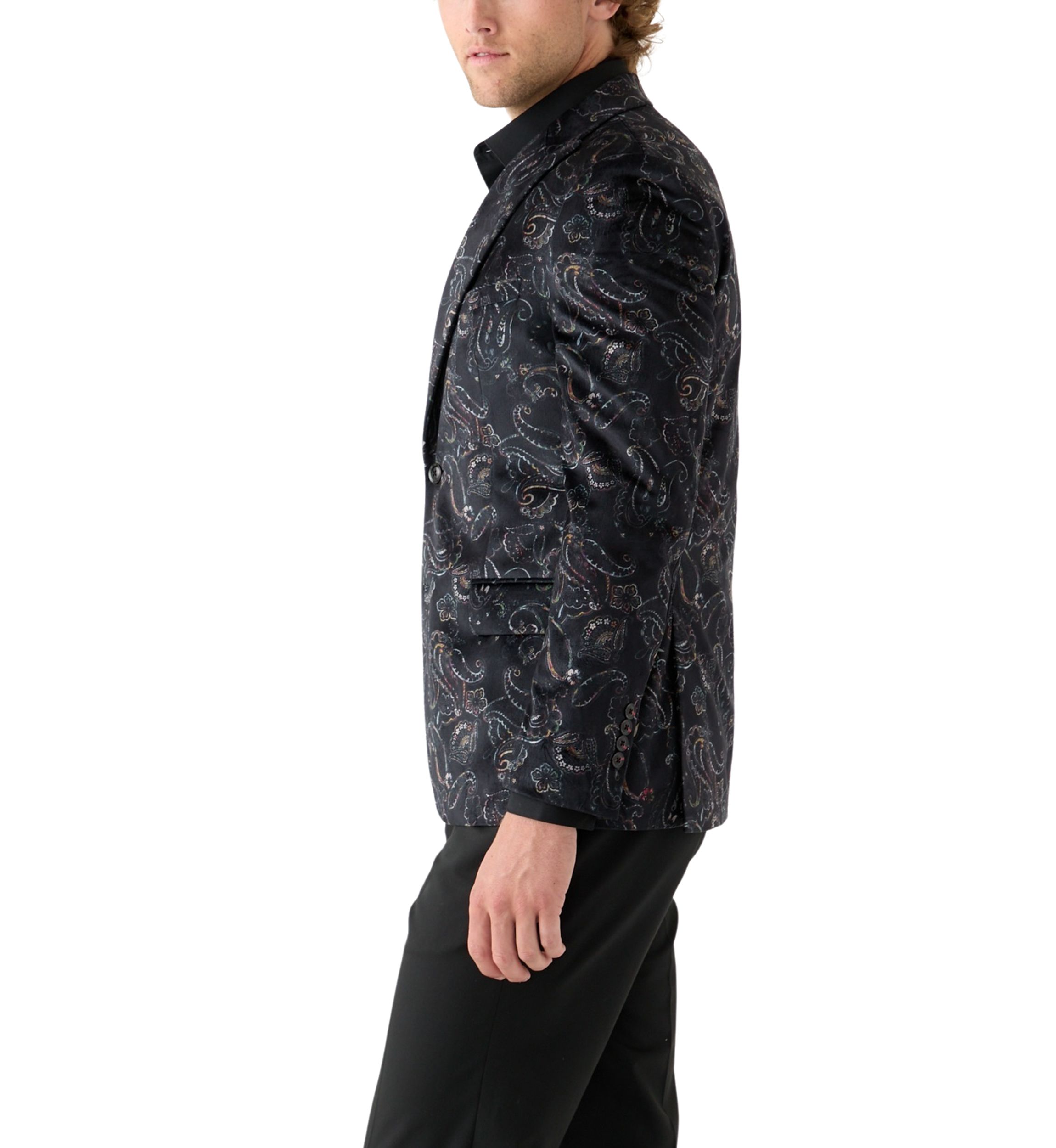 Mens Printed Paisley Velvet Sportcoat