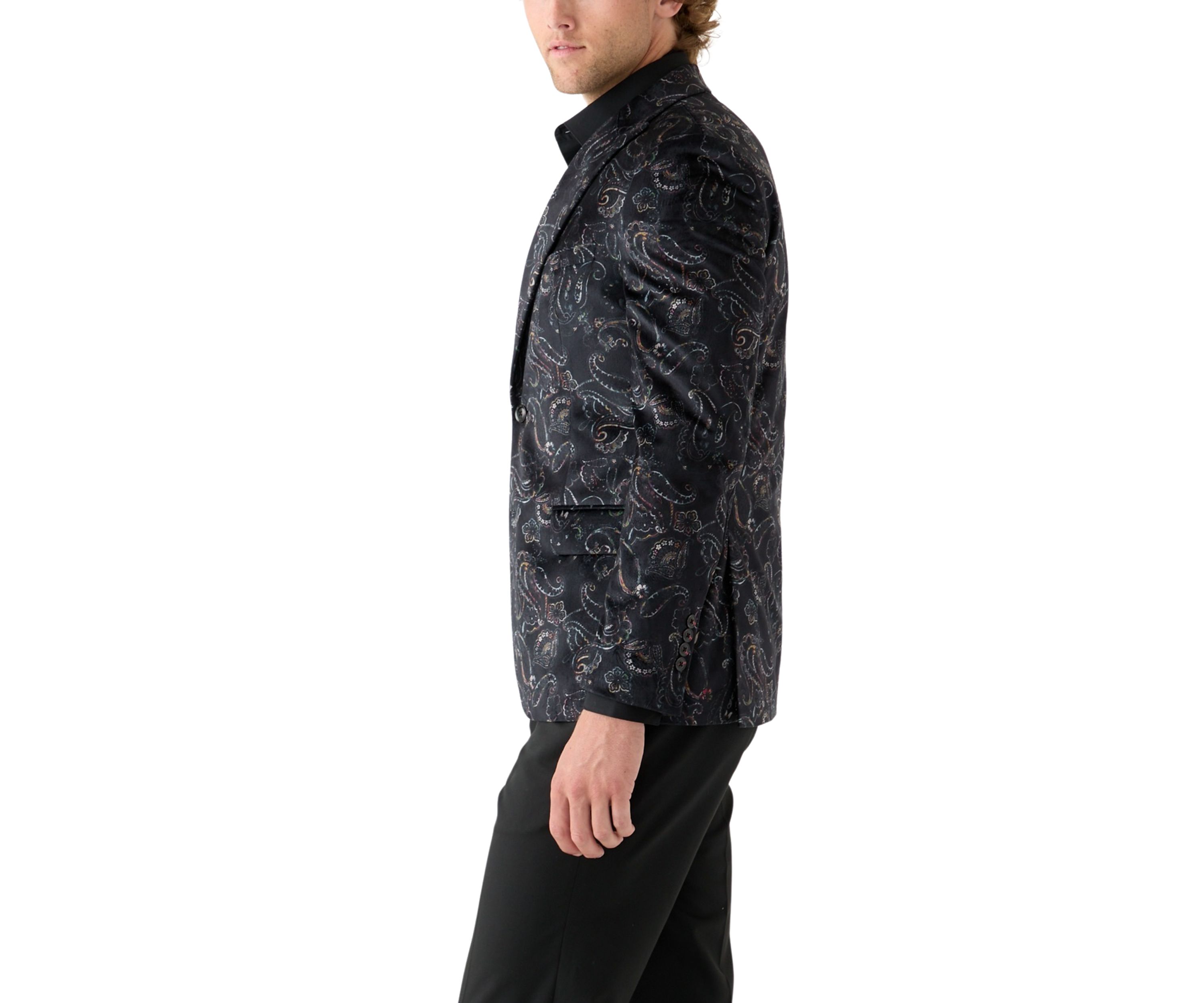 Mens Printed Paisley Velvet Sportcoat