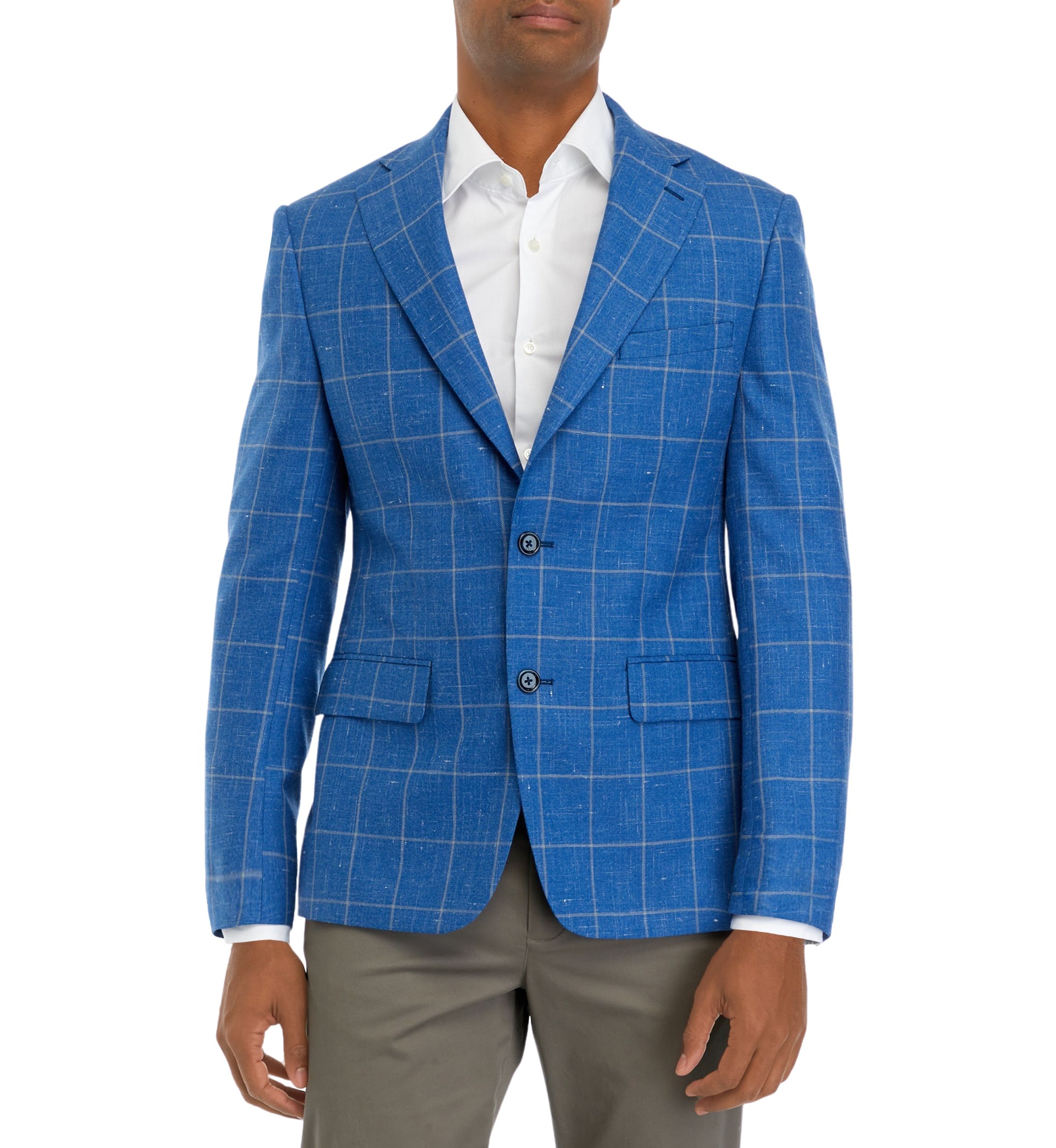 Bright Blue Windowpane Sport Coat