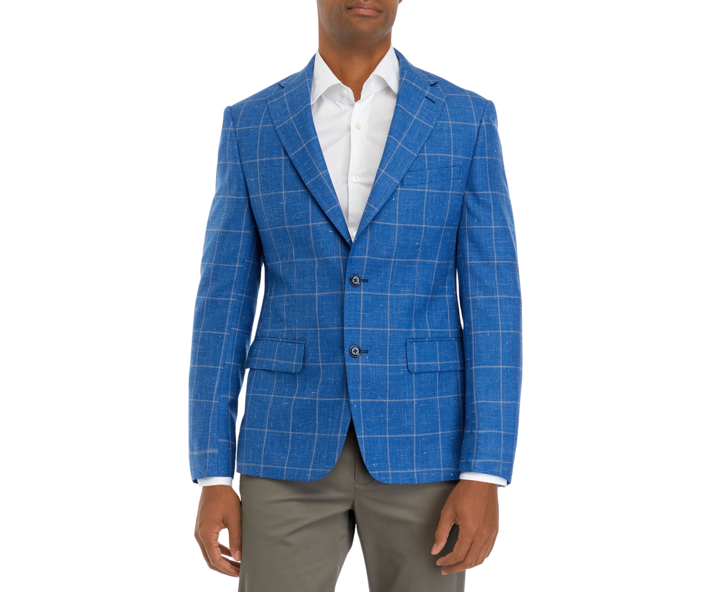 Bright Blue Windowpane Sport Coat