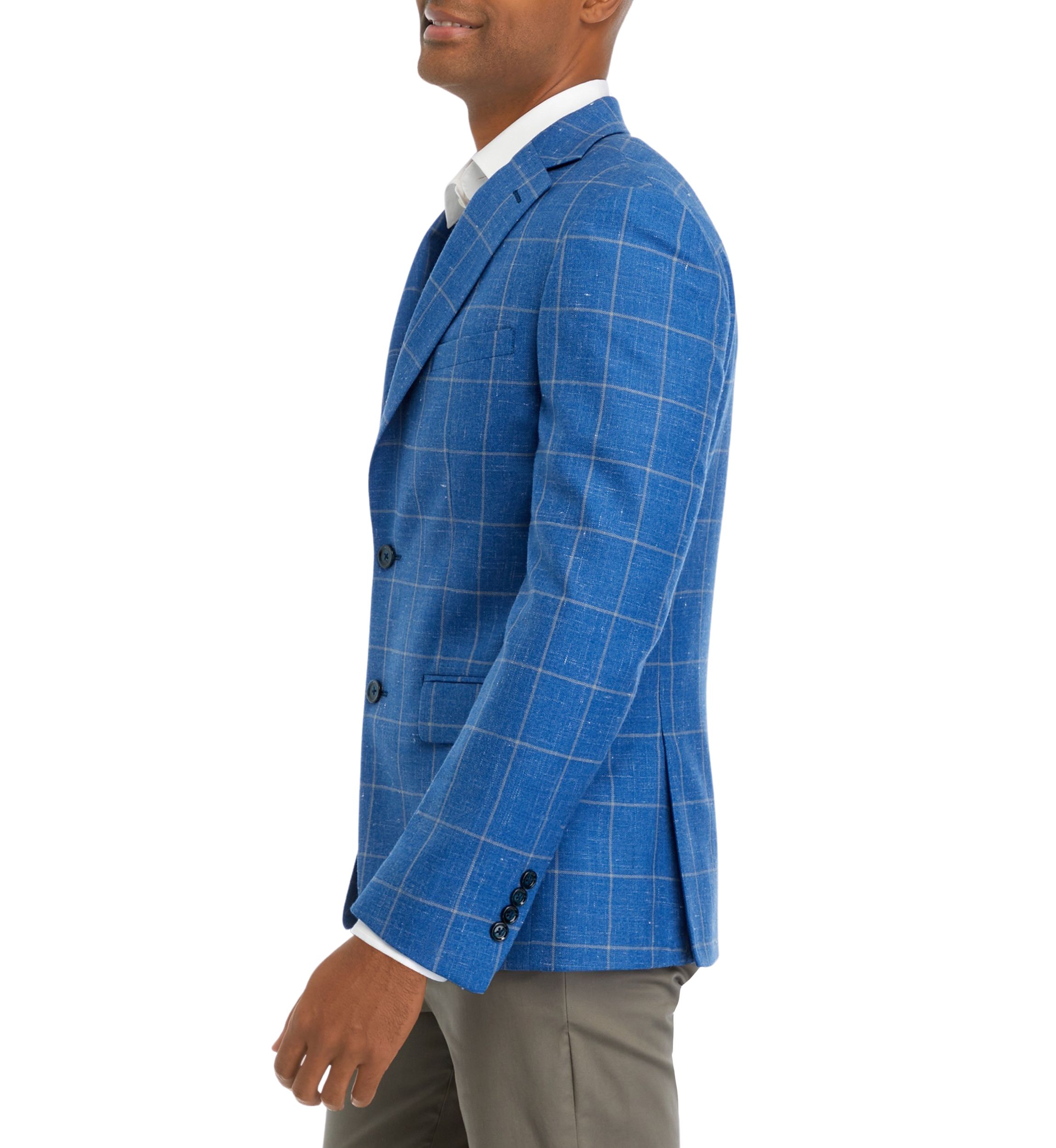 Bright Blue Windowpane Sport Coat