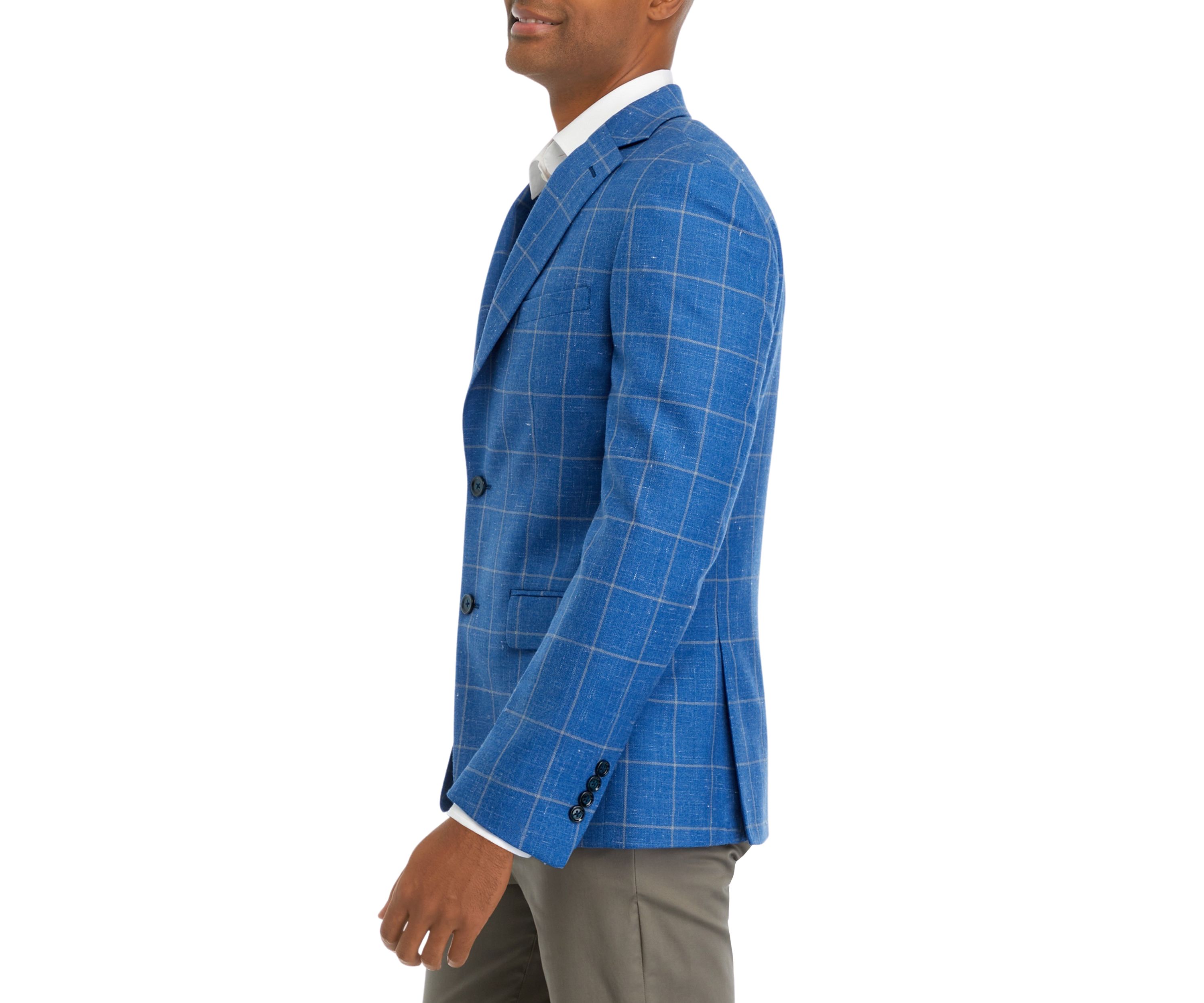 Bright Blue Windowpane Sport Coat