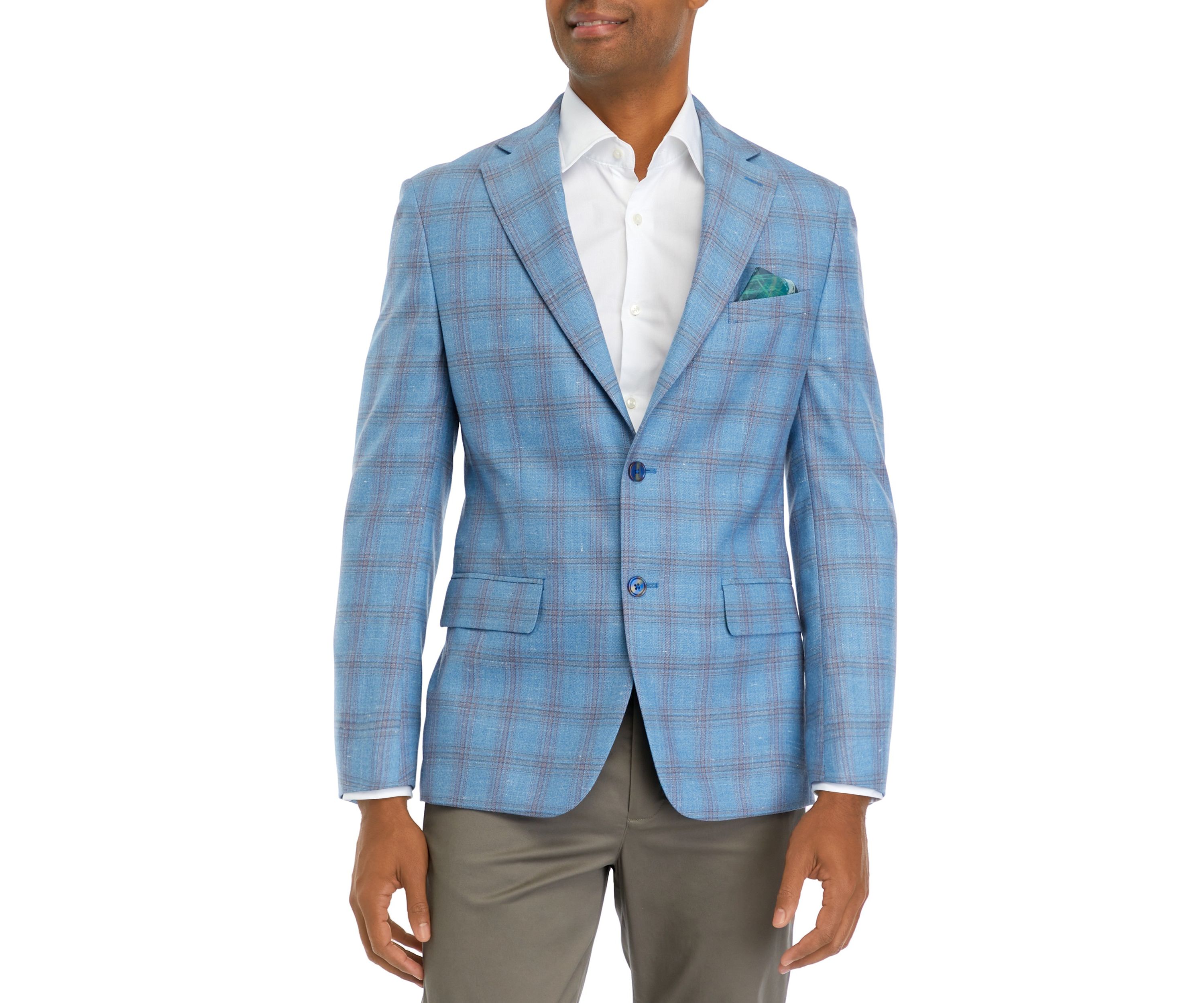 Blue Pink Plaid  Sportcoat
