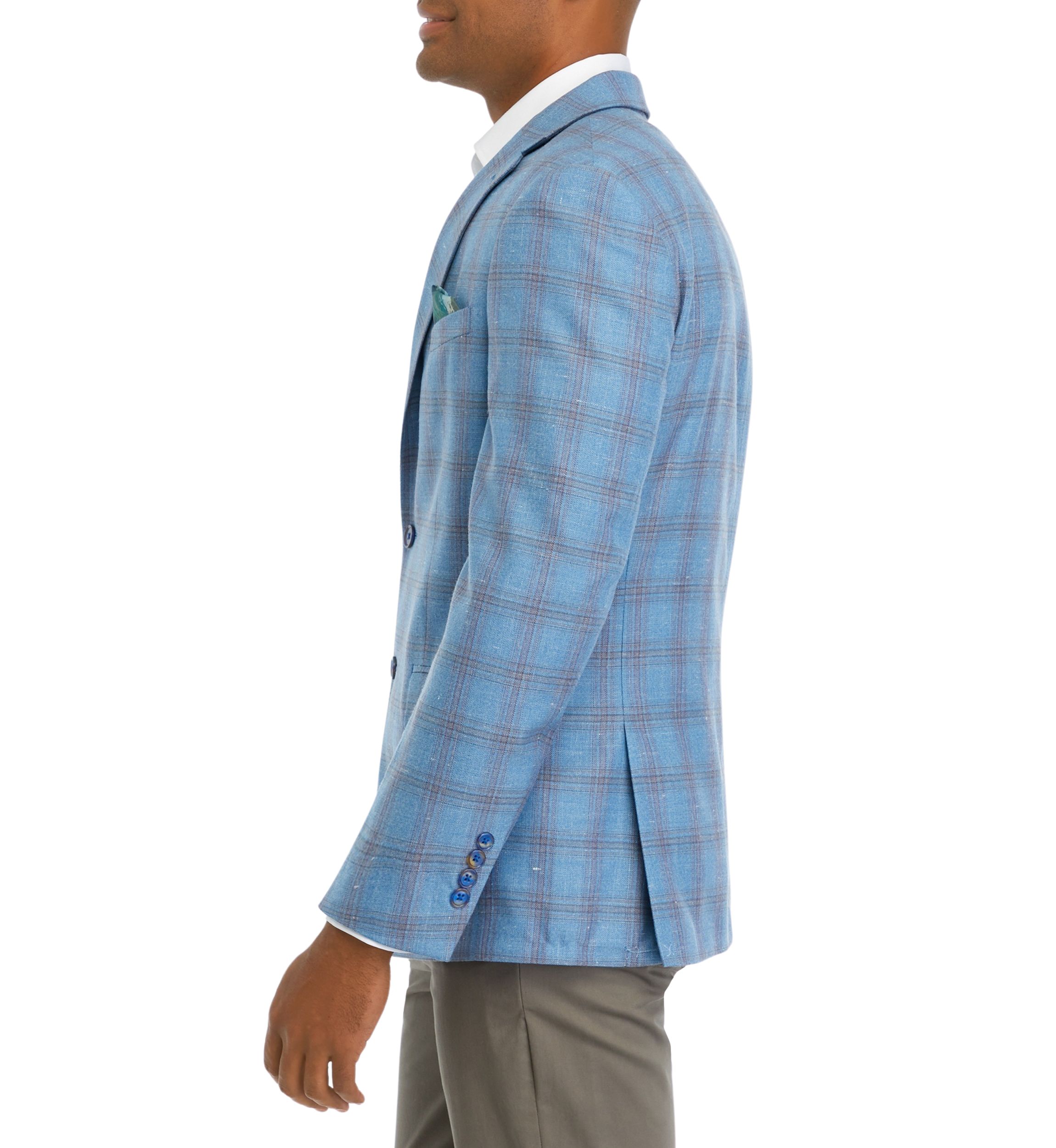 Blue Pink Plaid  Sportcoat