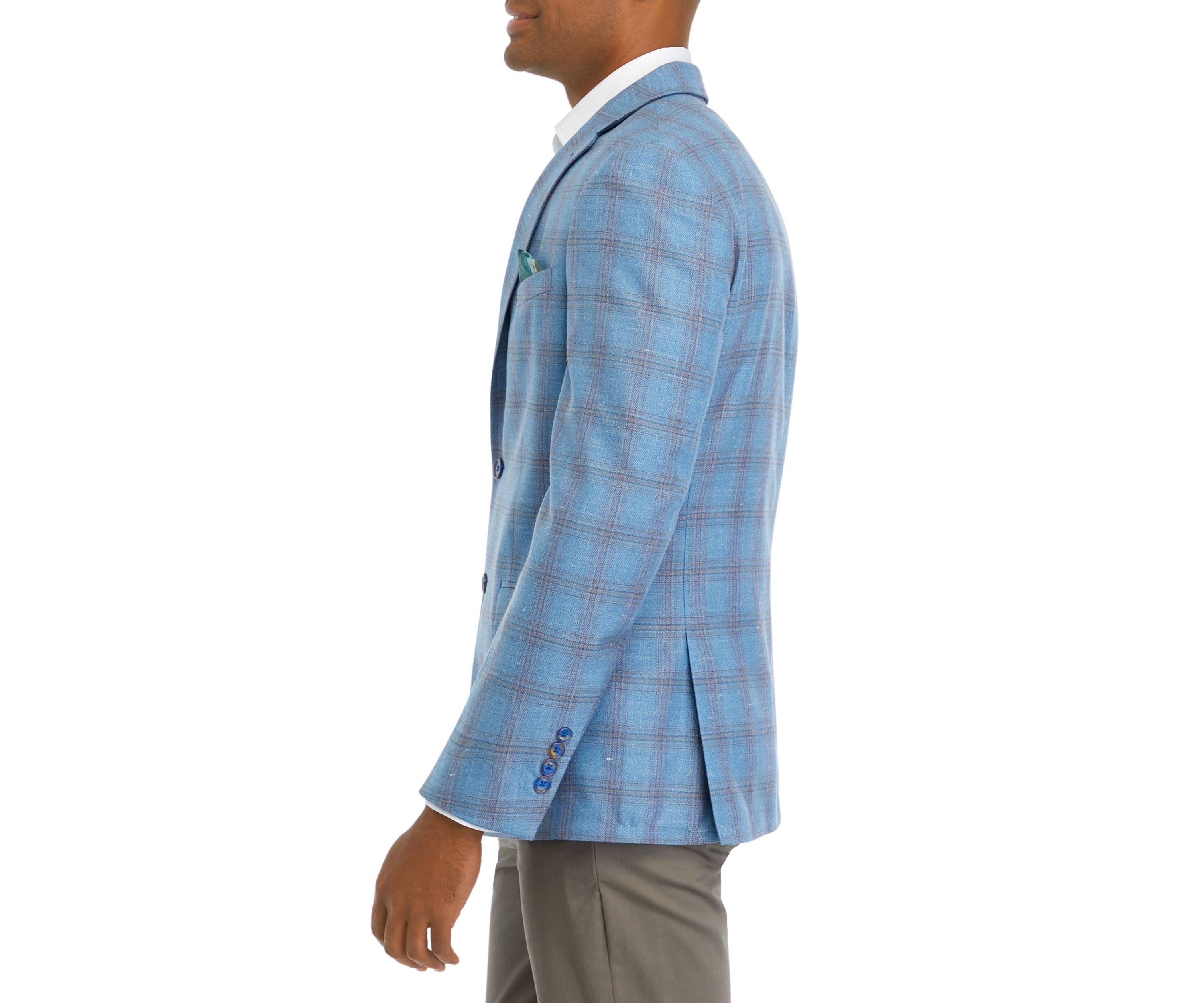 Blue Pink Plaid  Sportcoat
