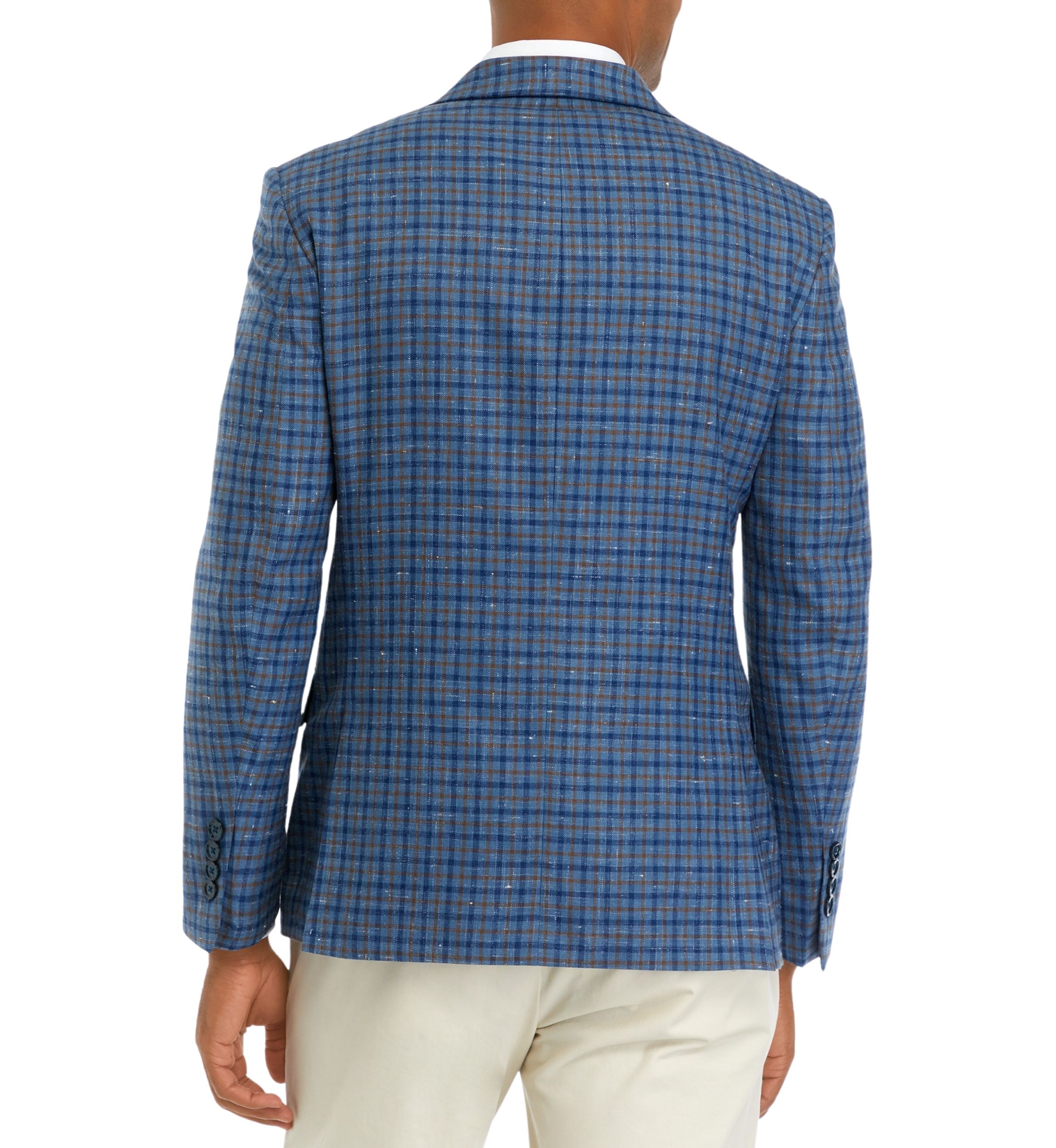 Blue Navy Tan Check Sportcoat
