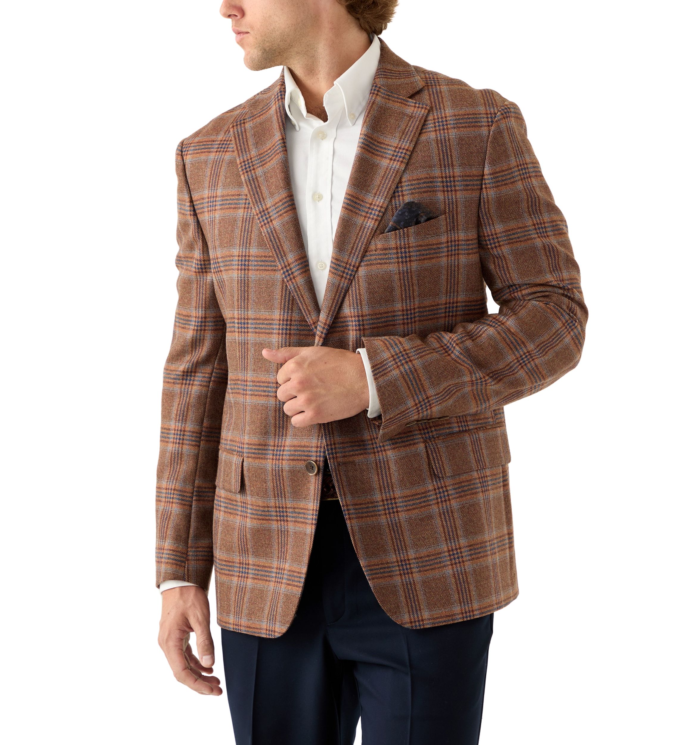 Single Breasted Plaid Sport Coat