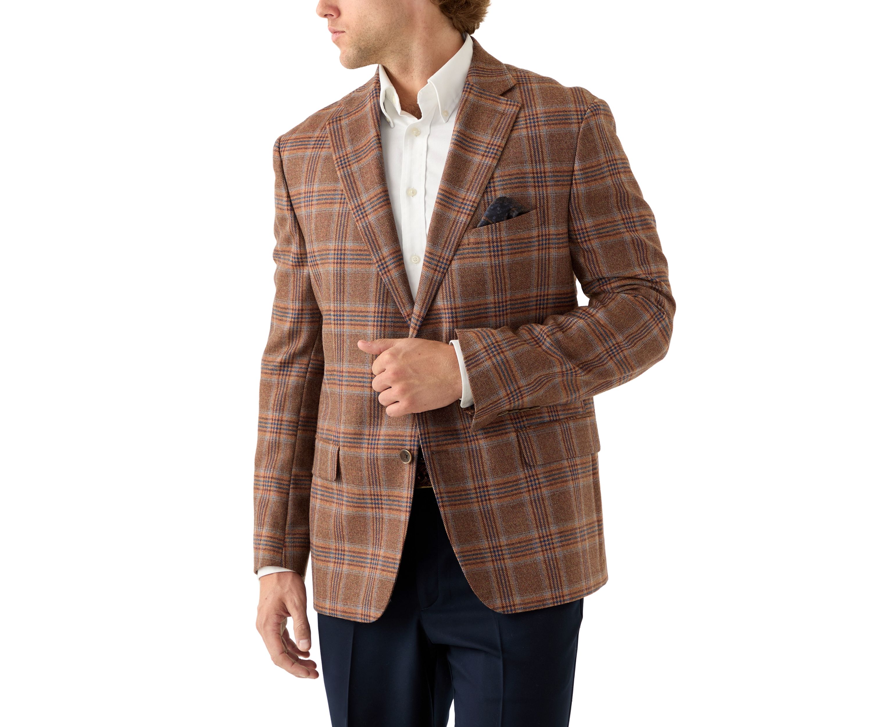 Single Breasted Plaid Sport Coat