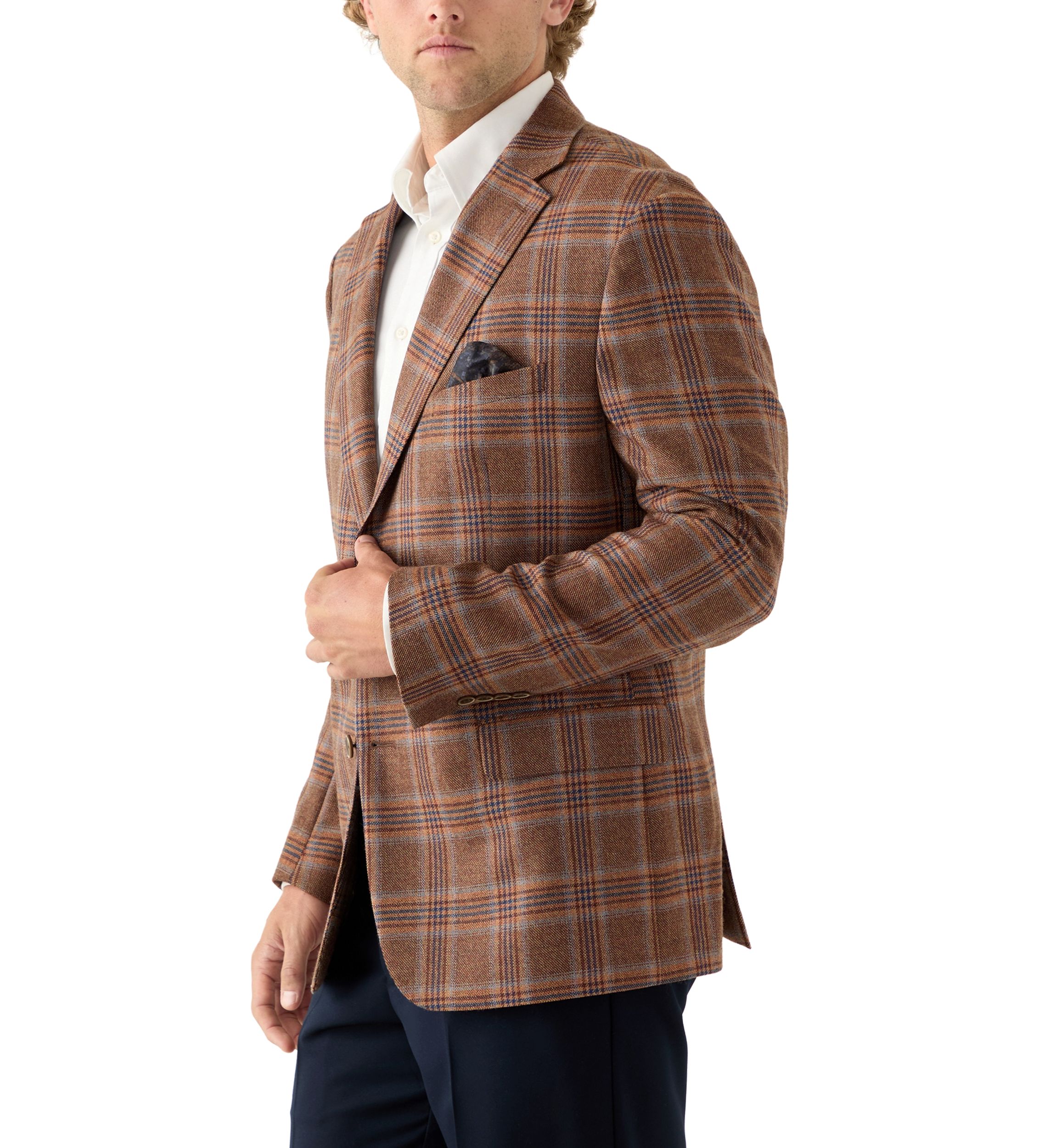 Single Breasted Plaid Sport Coat