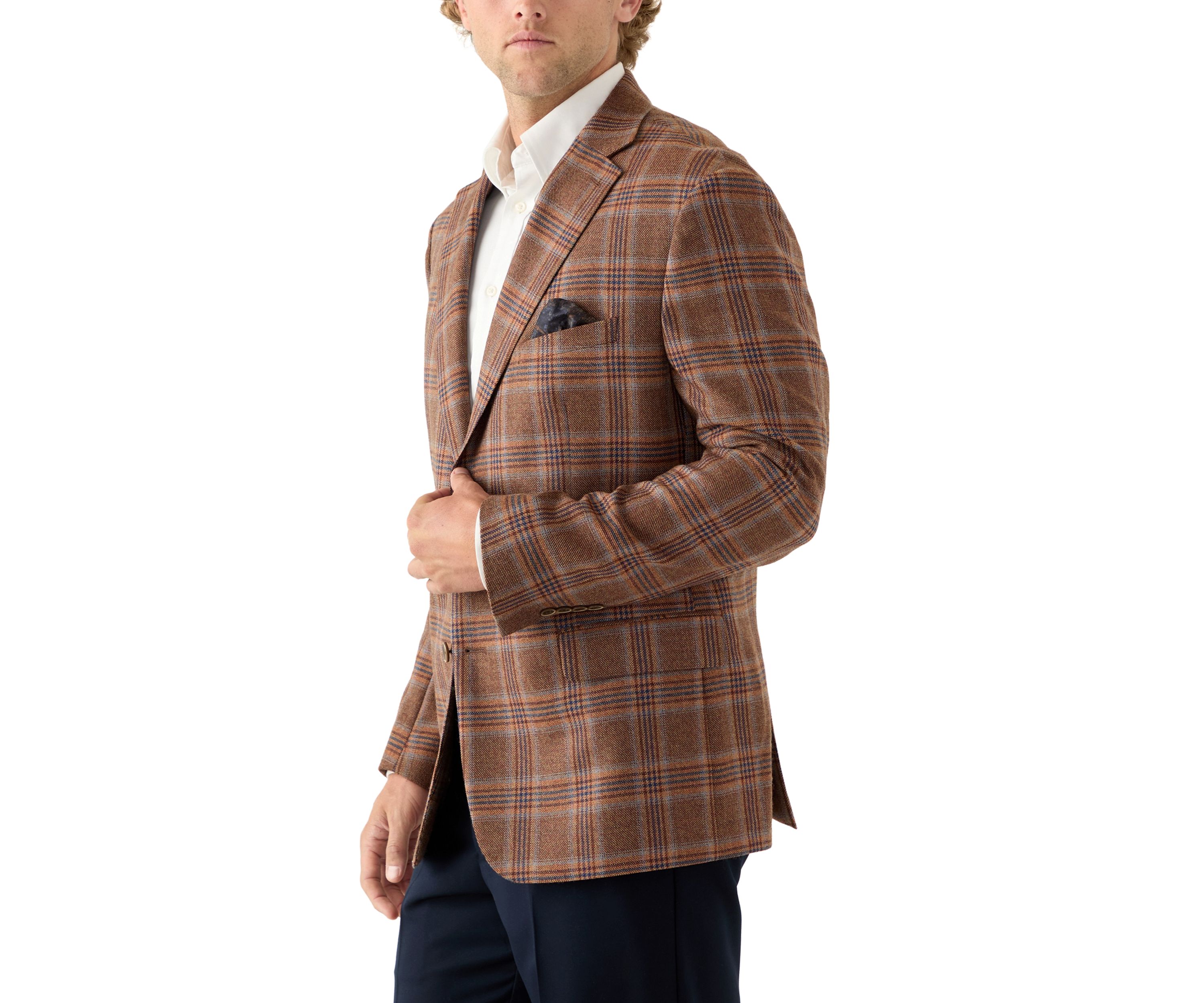 Single Breasted Plaid Sport Coat