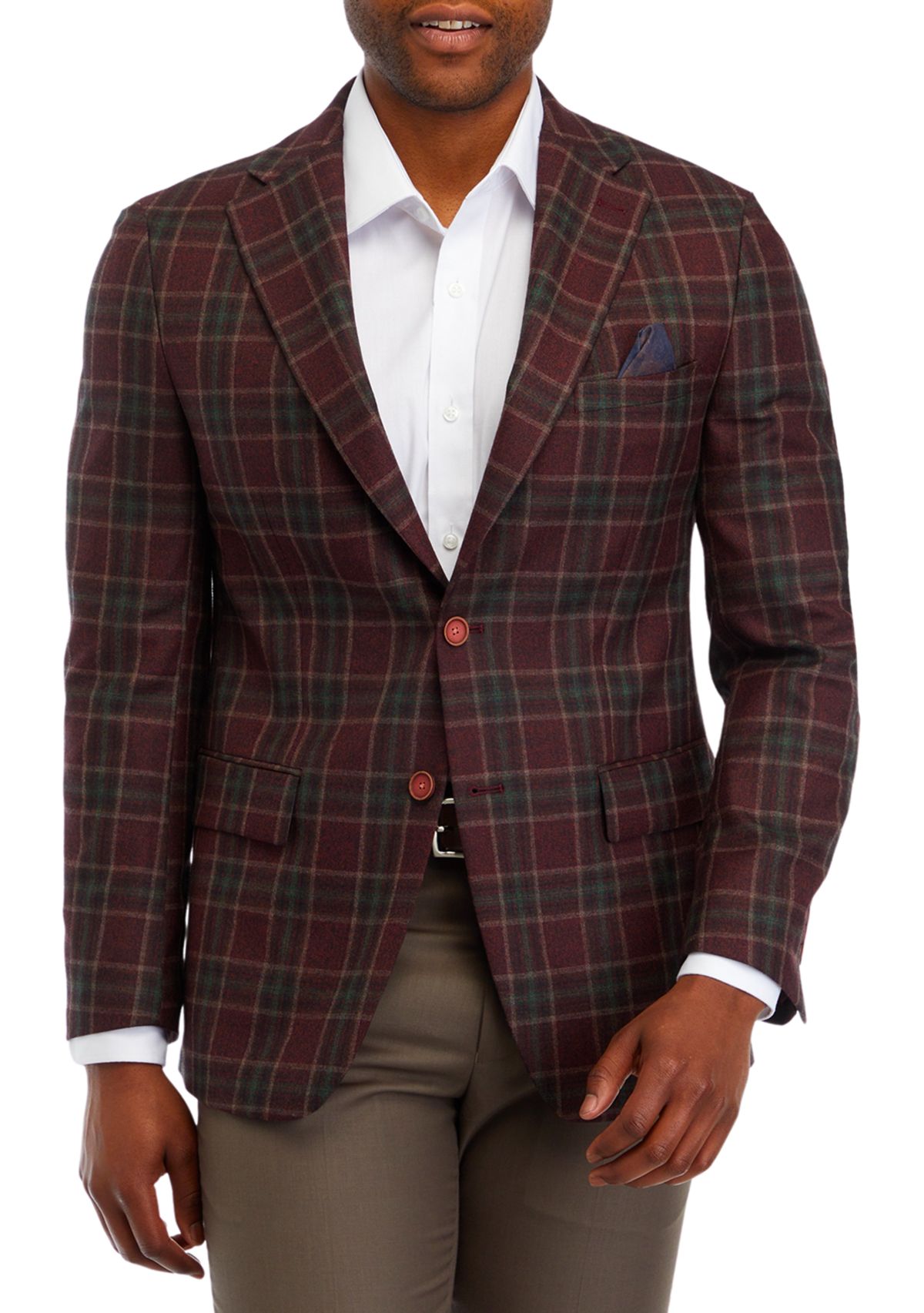Mens Plaid Printed Sportcoat