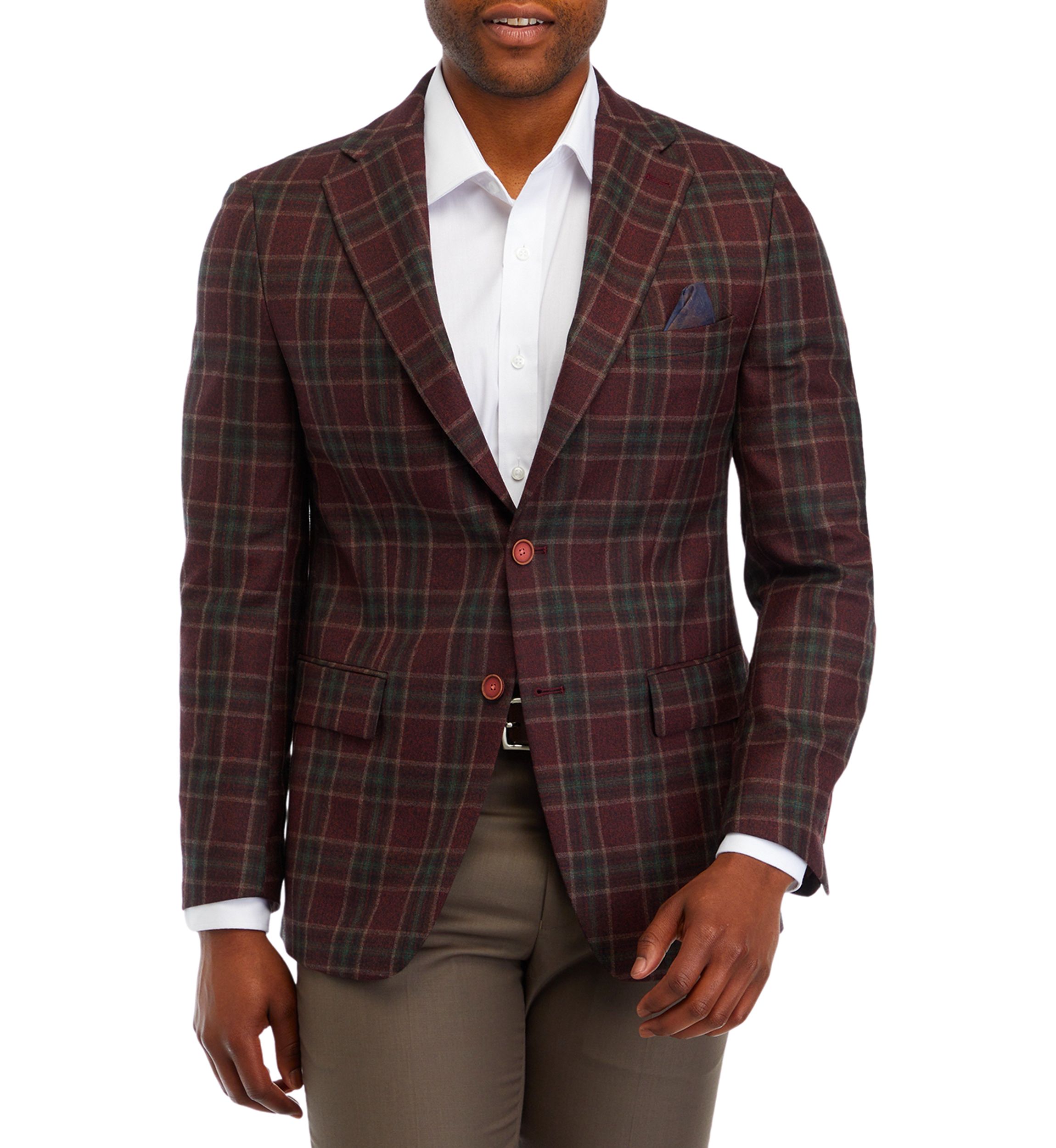 Mens Plaid Printed Sportcoat