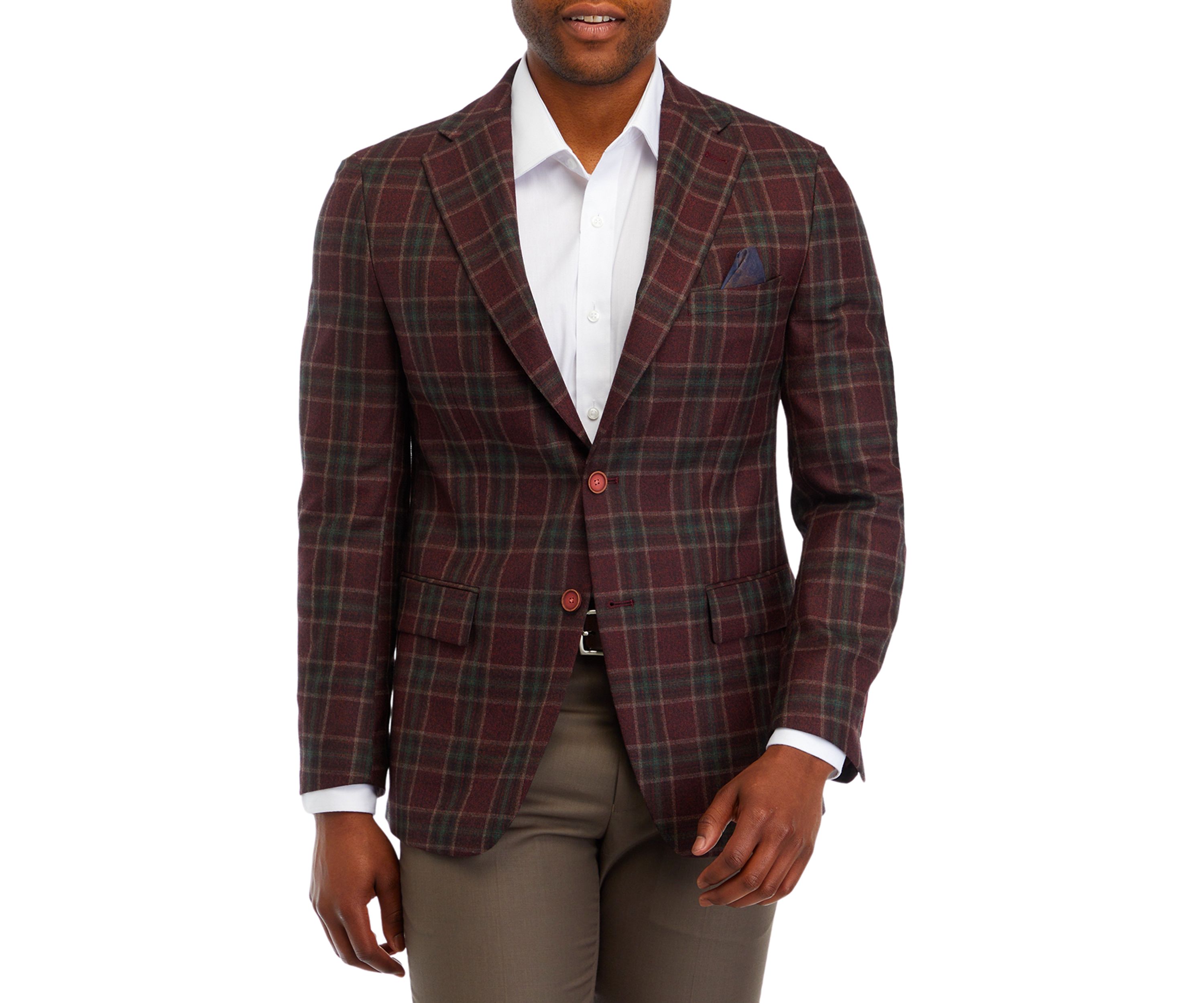 Mens Plaid Printed Sportcoat