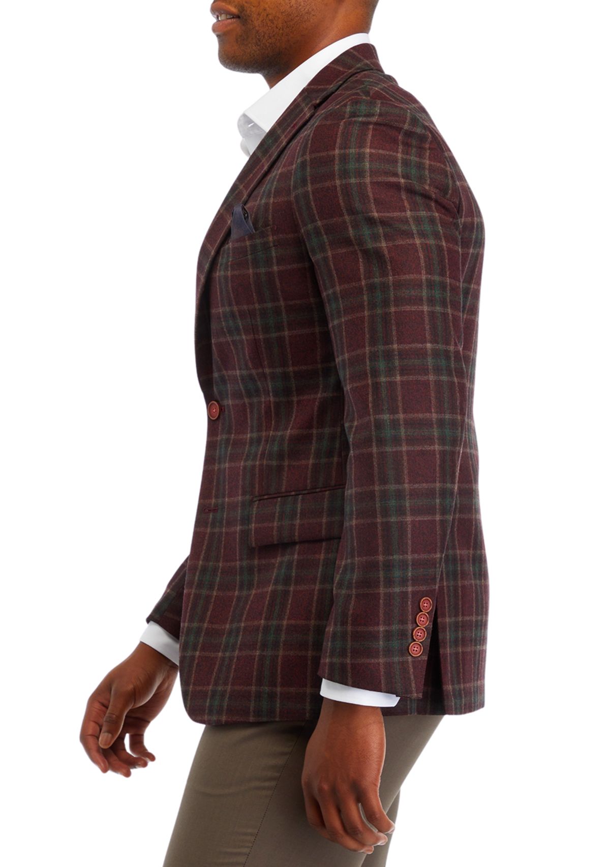 Mens Plaid Printed Sportcoat
