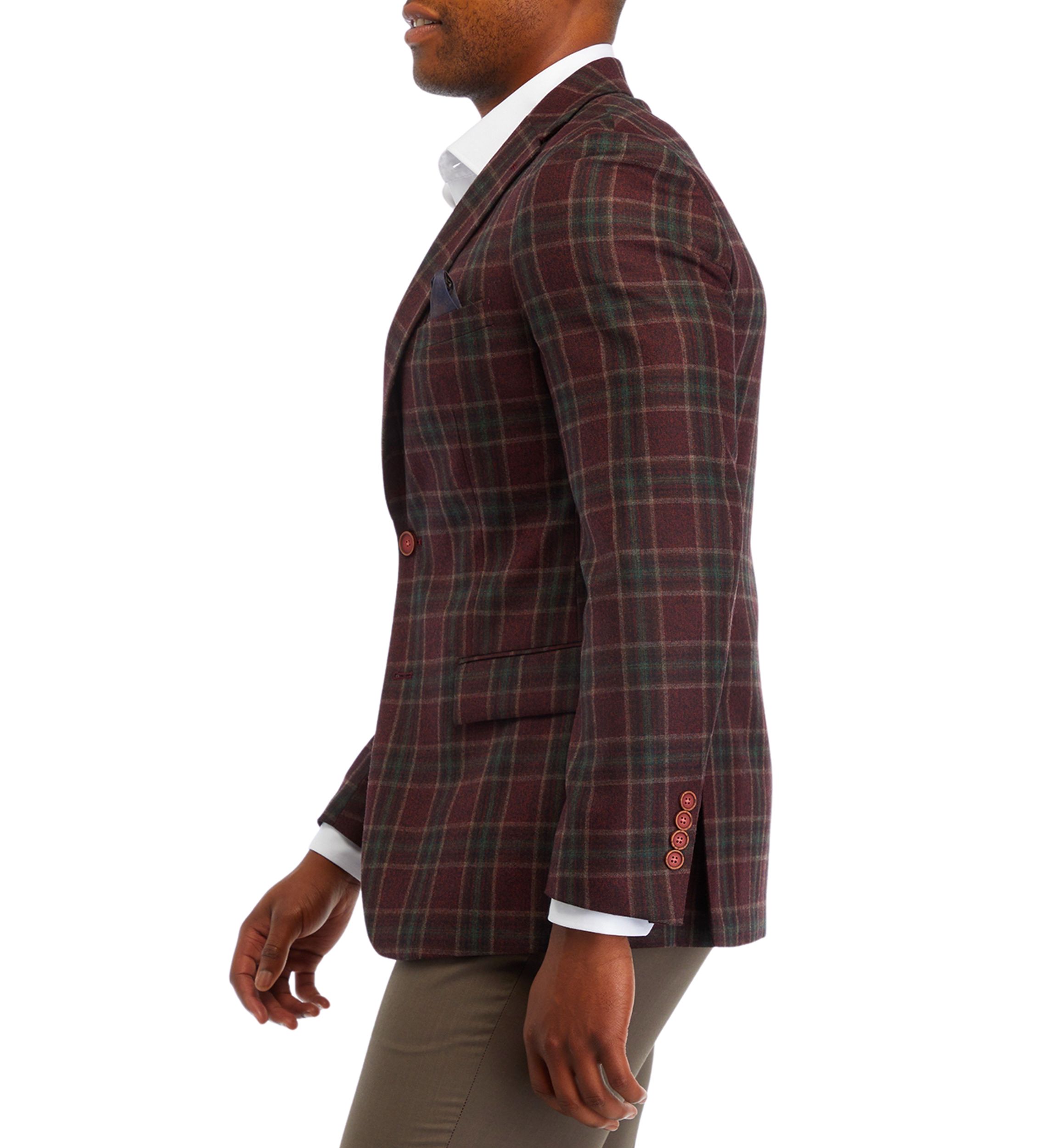 Mens Plaid Printed Sportcoat