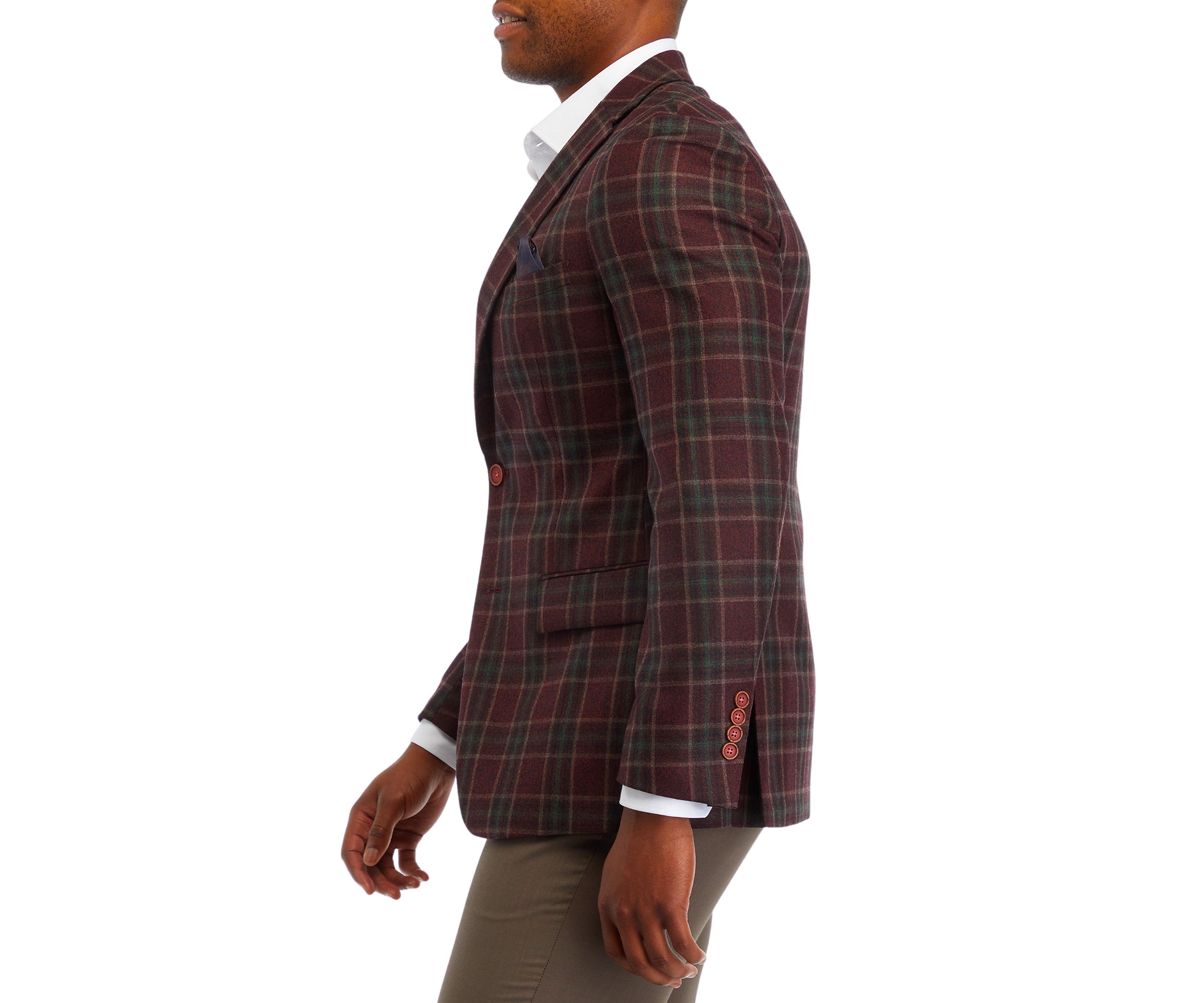 Mens Plaid Printed Sportcoat