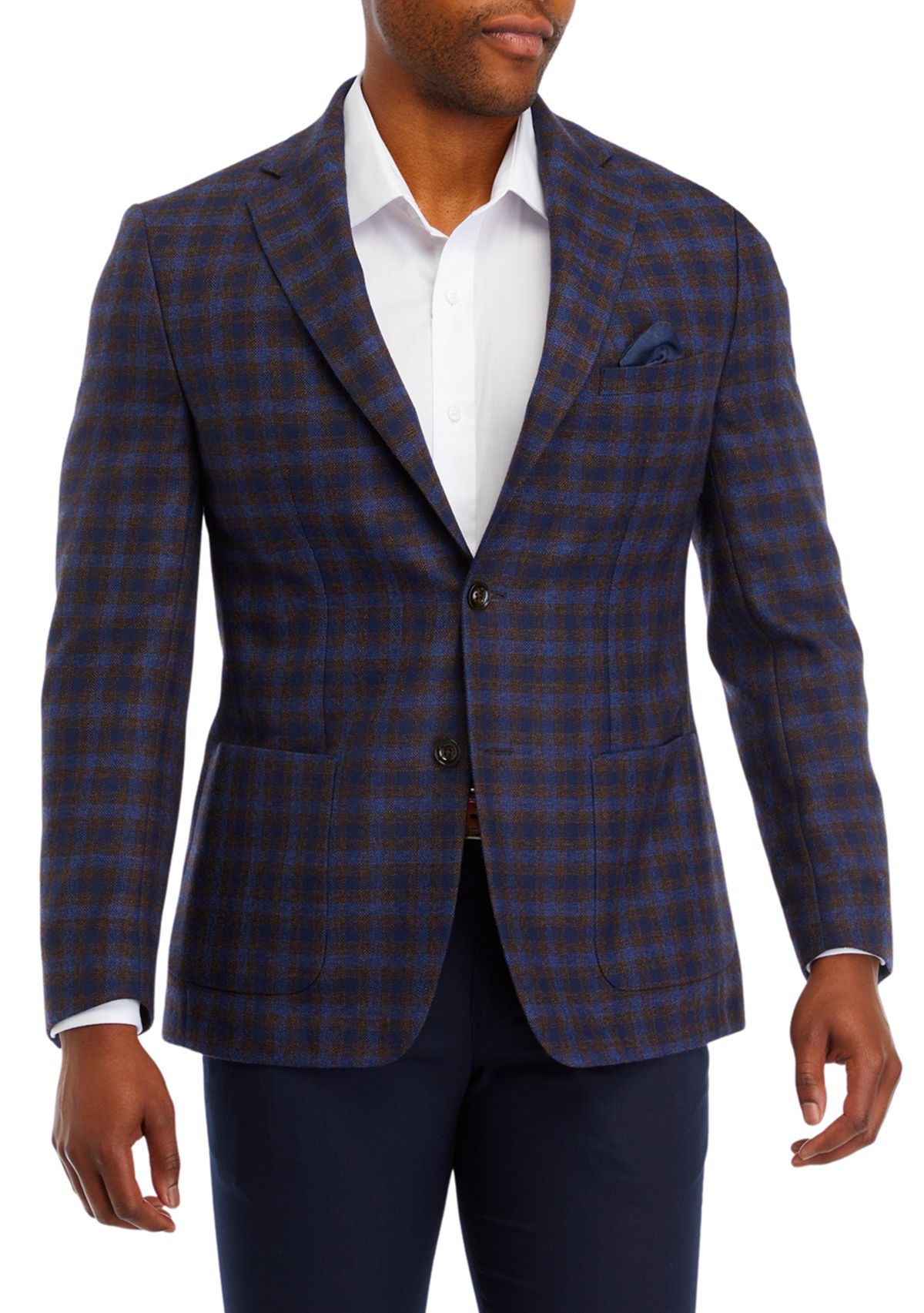 Brown Blue Check Sport Coat 