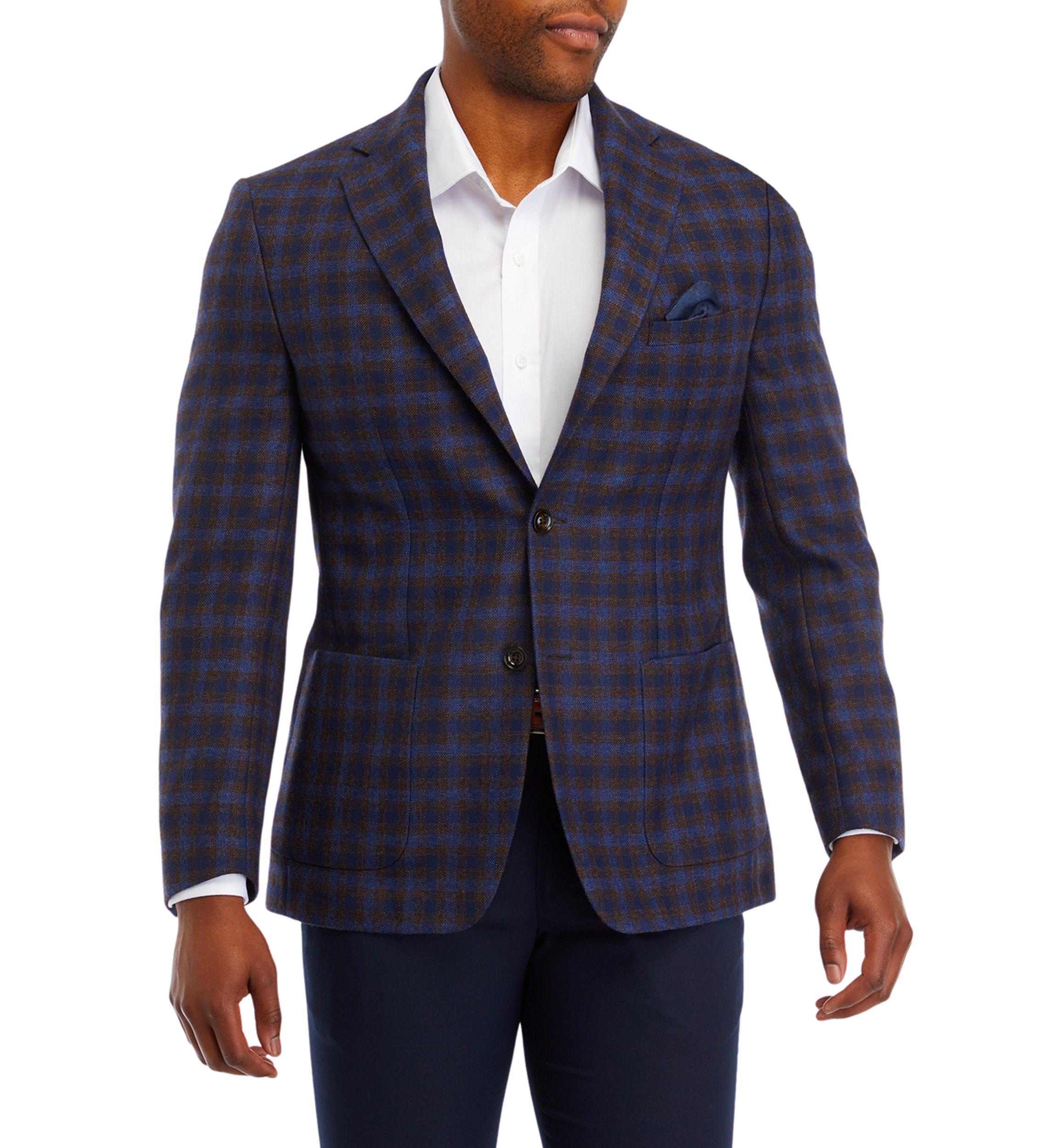Brown Blue Check Sport Coat 