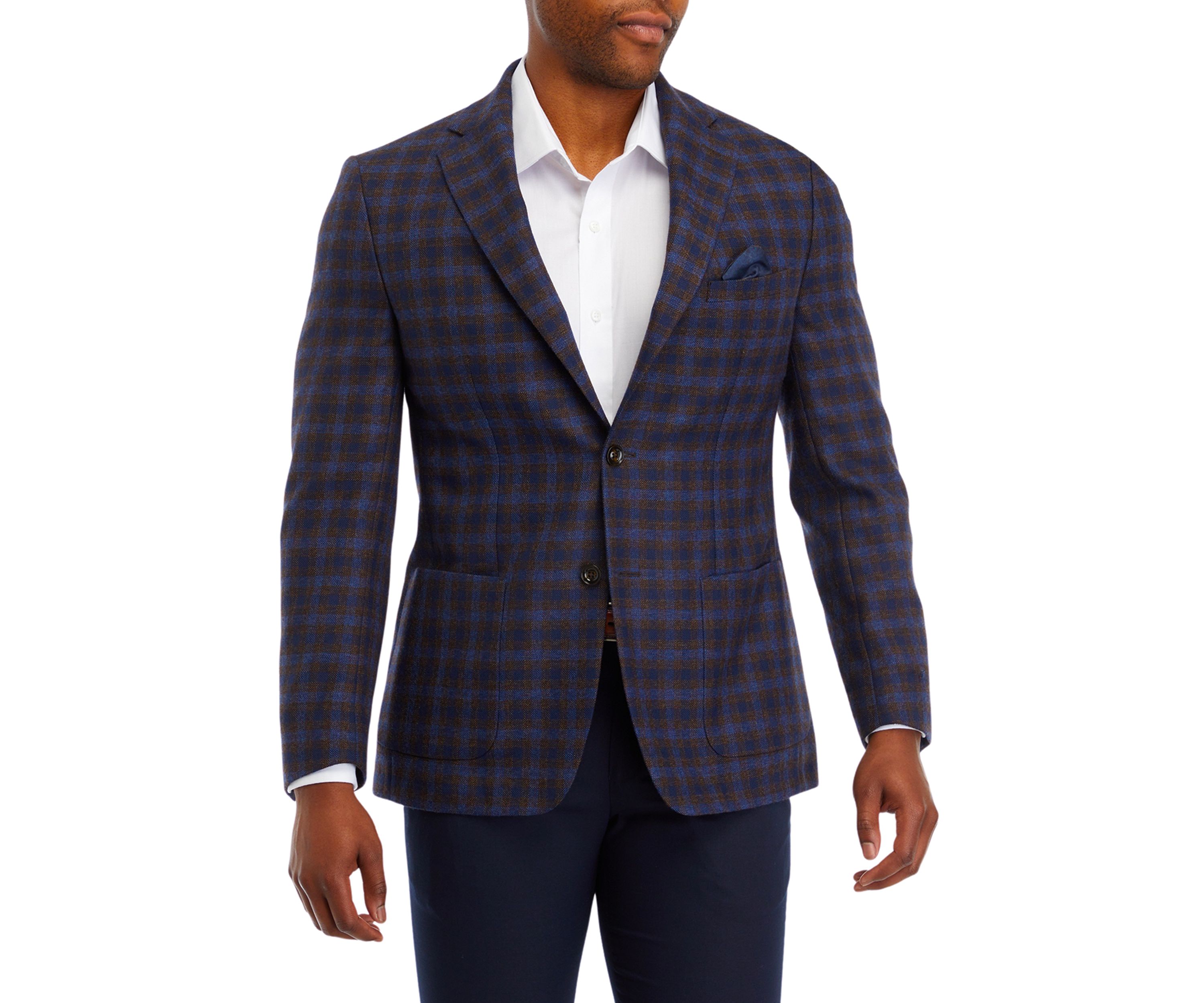 Brown Blue Check Sport Coat 